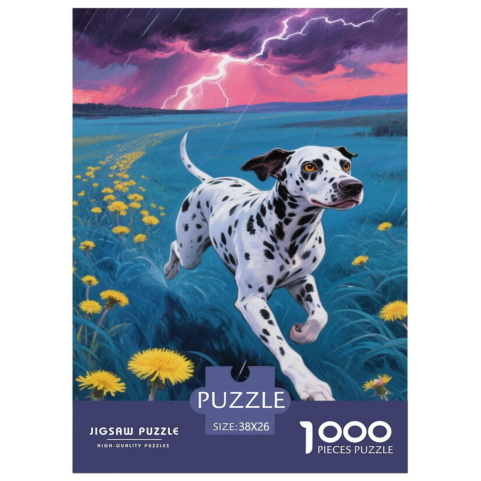 Puzzle Dalmatian Dog 1000 Piece Challenge Toy for Adults,Storm Impossible Jigsaw Puzzles 1000 Piece Educational Game Home Decoration 38x26cm/1000pcs