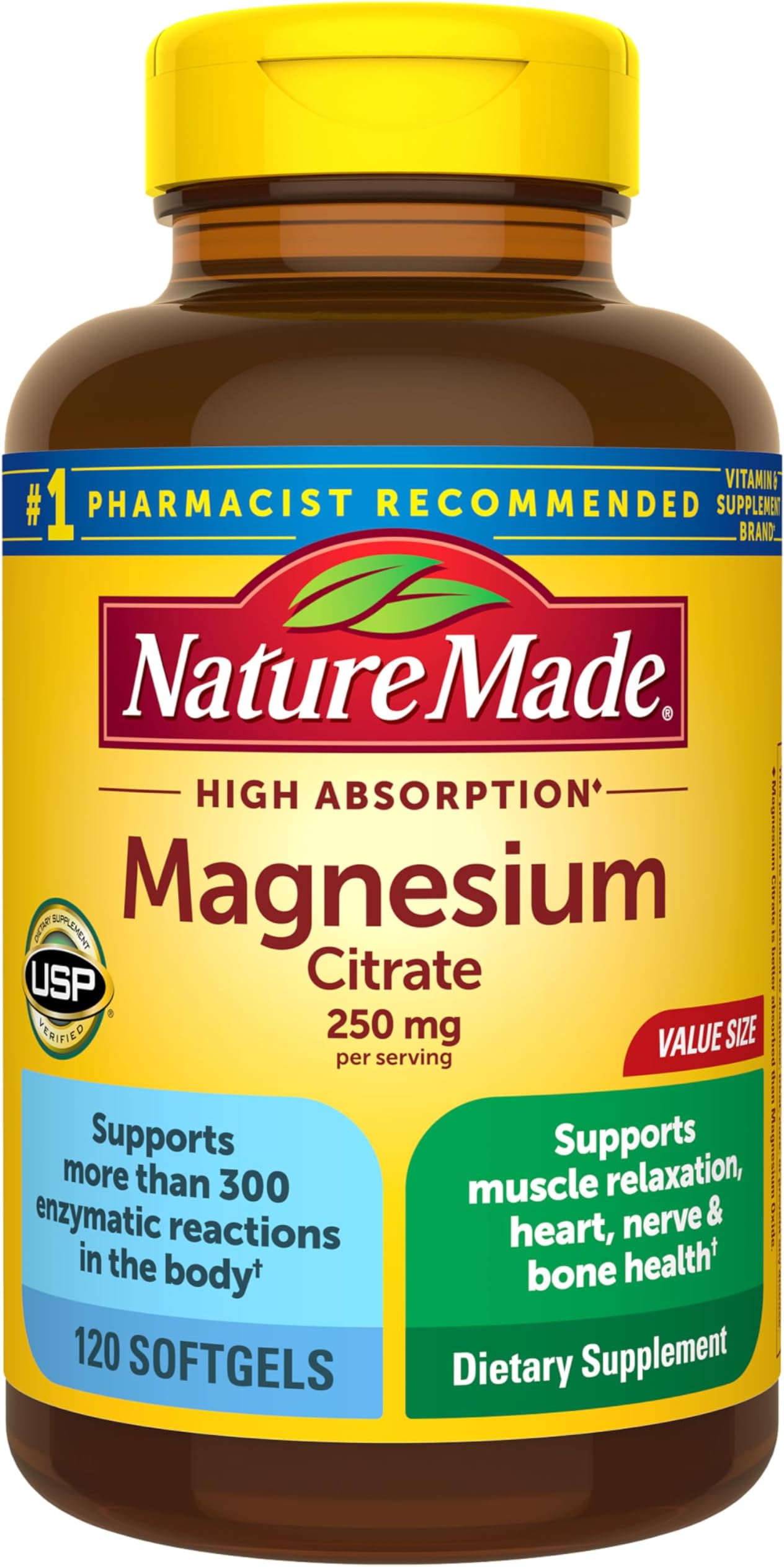 Nature Made Magnesium Citrate 125 mg 120 Softgels