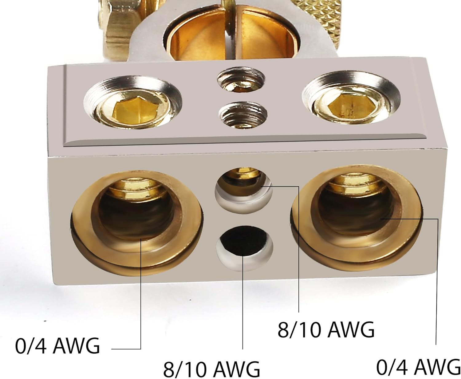 LotFancy Battery Terminal Connectors, 0/2/4/8/10 Gauge Positive & Negative Car Audio Battery Terminals with Spacer Shims, Auto Car Marine Boat Terminals Replacement, 1 Pair : Automotive