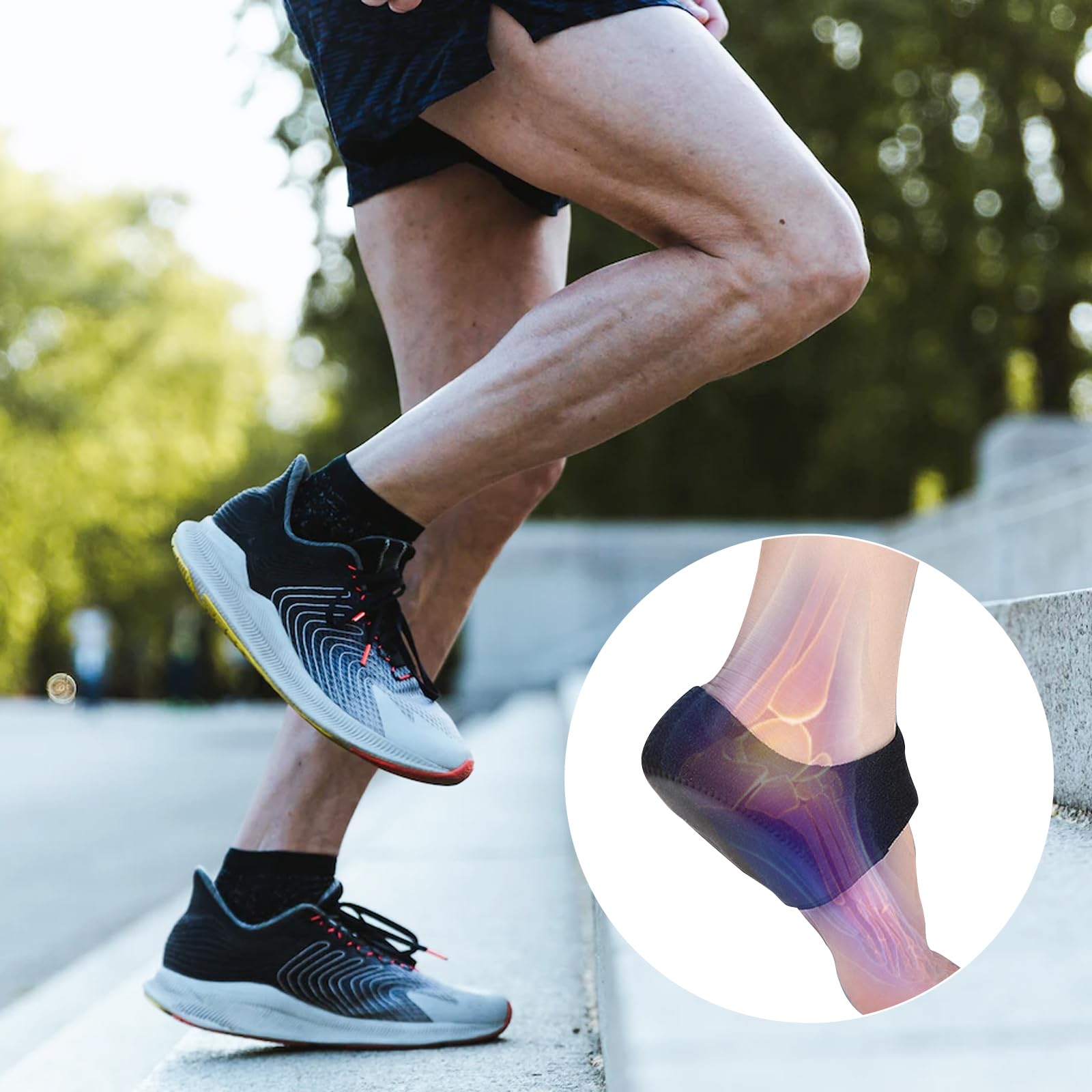 Leikedun 2 pcs de Protector Talon Taloneras Silicona, Ajustables Taloneras Fascitis Plantar para Tendinitis de Aquiles, Espolón óseo, Dolor de Pies, Aliviar el Dolor de Talón(34-40)