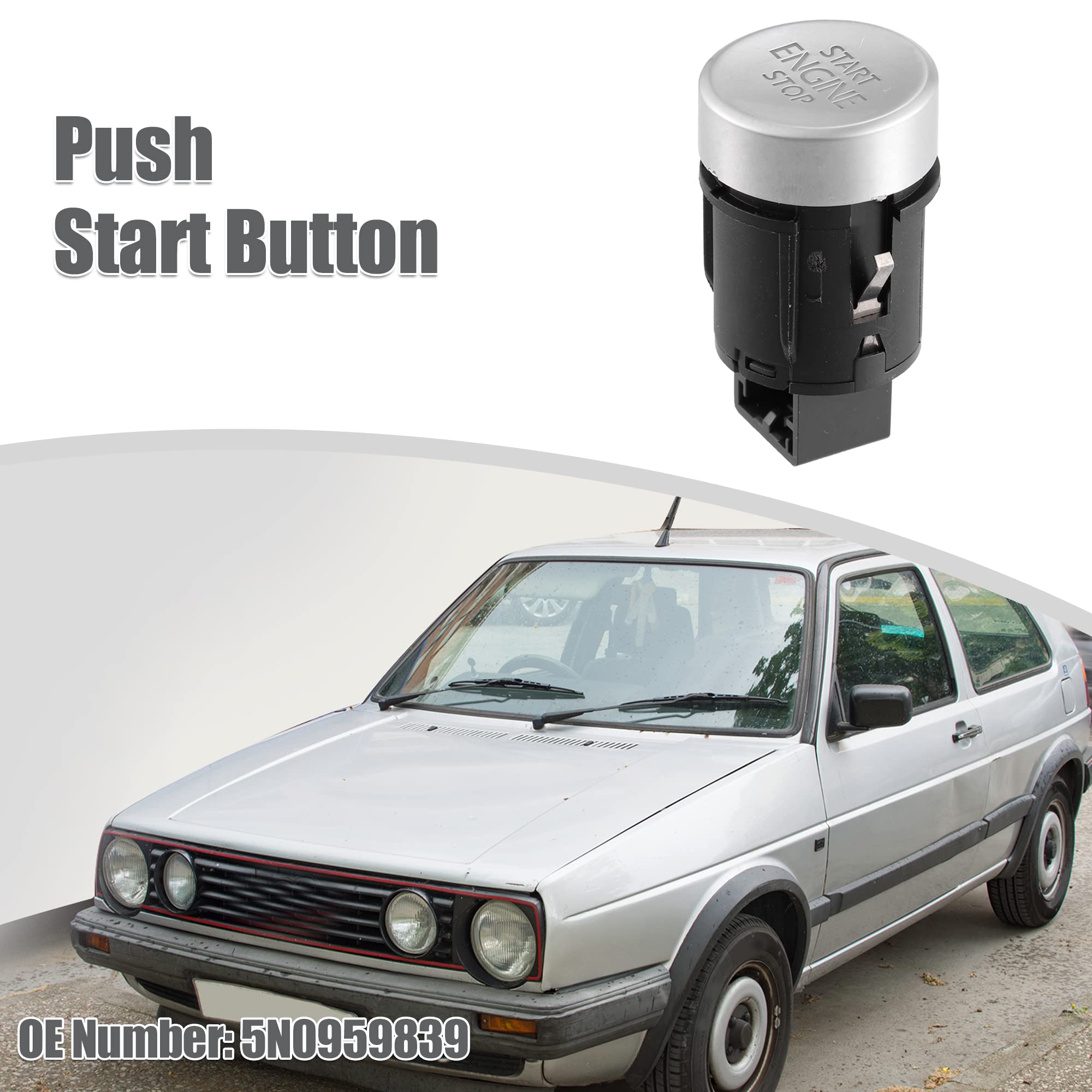 X AUTOHAUX Car Engine Push Start Stop Button Cover for Volkswagen Tiguan 2009-2016 Car Accessories Trim Ring Protector — view 2