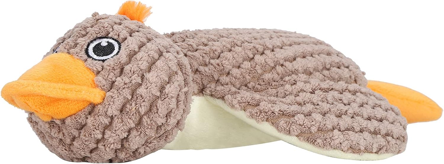 Pet Chewing Toy Molars Training Squeaky Toy Grey Sea Cucumber Strip Duck Cotton Knot for Puppies and Medium Dogs