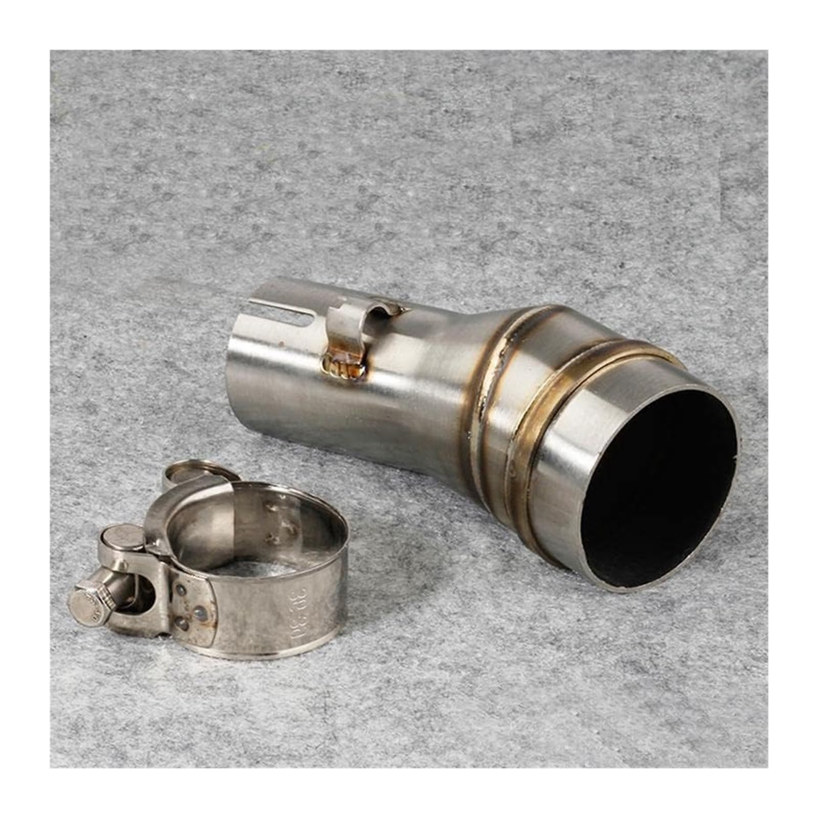 Tubo Intermedio Enlace Medio Escape Motocicleta Conector De Escape Universal para Motocicleta De 51 Mm Adaptador De Acero Inoxidable Modificado Tubo De Enlace Central para Motocicleta