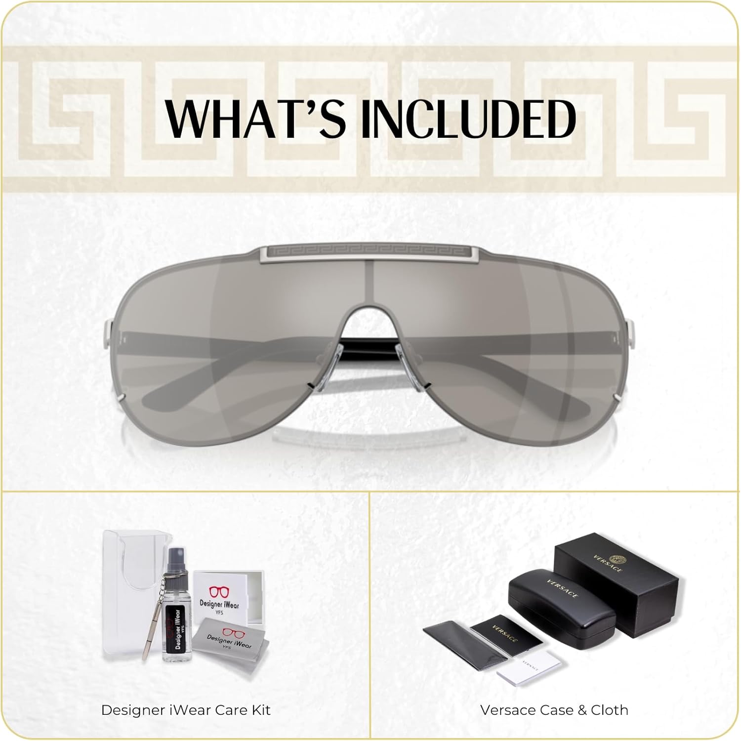Versace VE2140 Aviator Sunglasses For Men For Women +BUNDLE with ACCESSORY EYEWEAR KIT