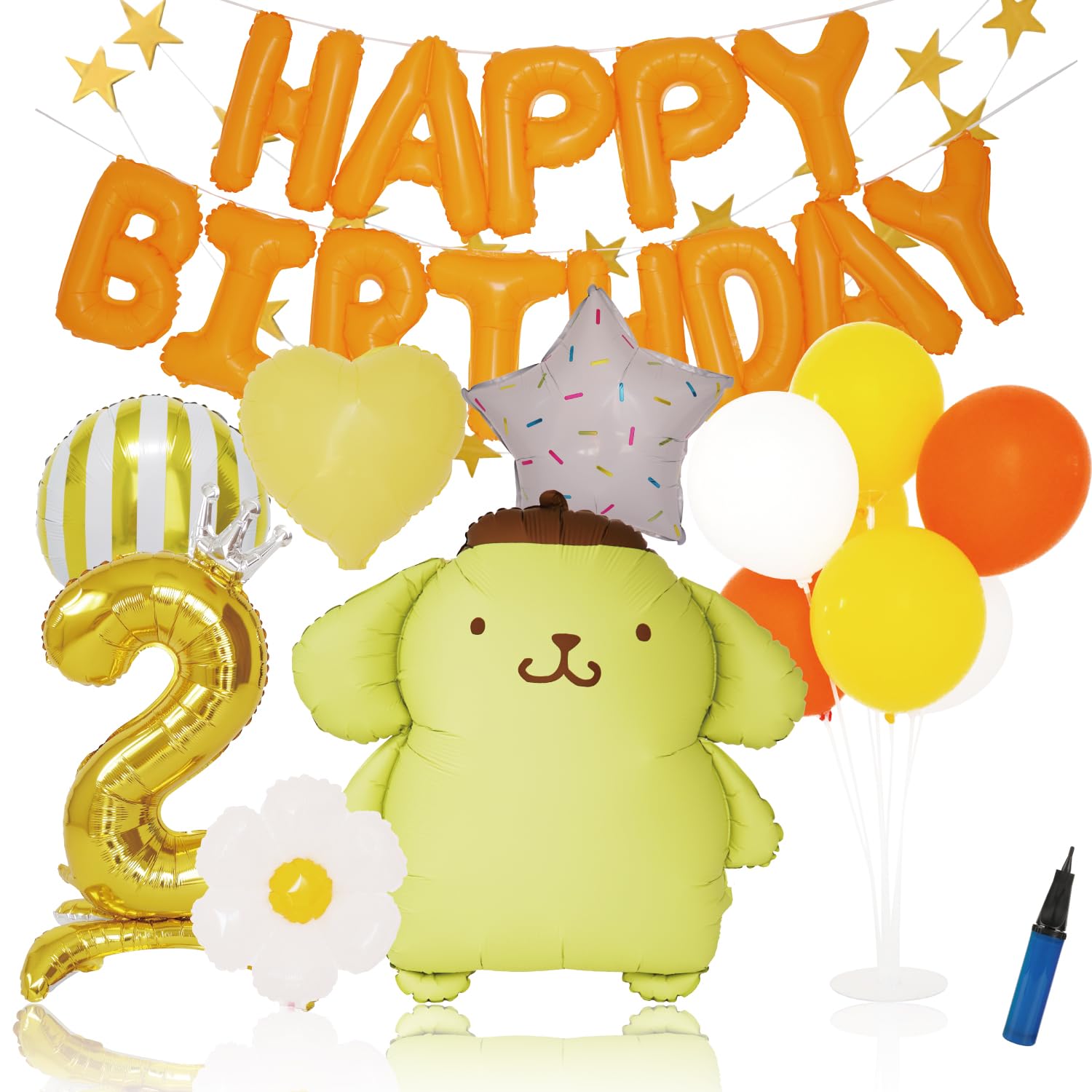 ポムポムプリン　バースデーセット ポムポムプリン キャラクターバースデーお祝いセット ぬいぐるみ