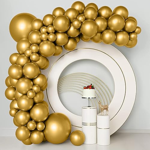 Miniatura 2 de Globos dorados, globos metálicos, 50 unidades, globos dorados de 12 pulgadas, globos dorados metálicos, globos para decoración de arco, globos para