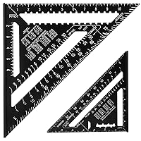 Vista 12 de Beslands Regla Triangular de 12 Pulgadas de Aleación de Aluminio Escuadra de Carpintero Herramienta de Medición y Diseño de Metal Imperial