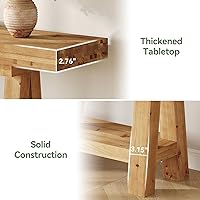 Vista 7 de 70.9-Inch Solid Wood Console Table for Entryway, Farmhouse Long Sofa Table with Shelves for Living Room, Hallway, Foyer, Easy Assembly
