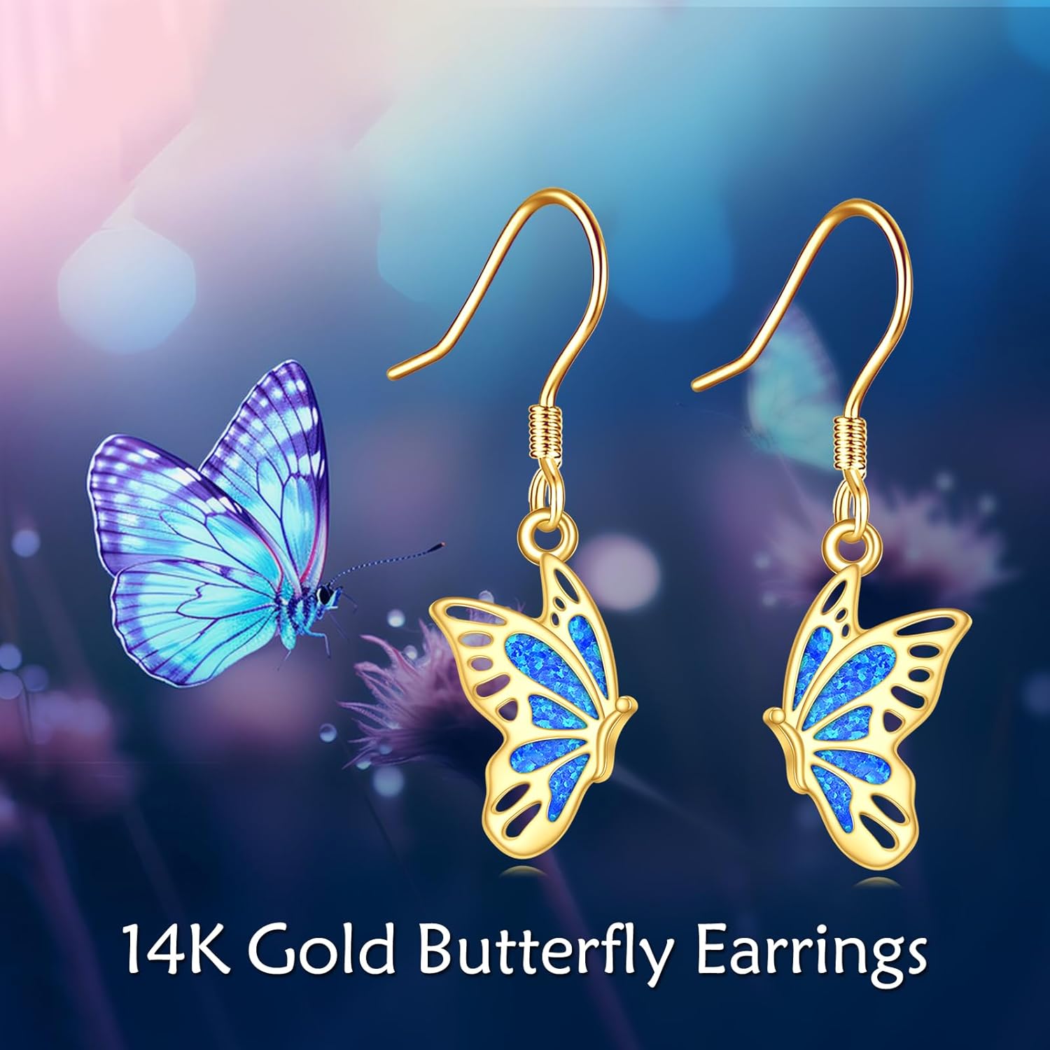 14K Gold Bee/Owl/Hummingbird/Orca/Cat/Butterfly/Cardinal Earrings for Women Earrings Leverback Earrings Jewelry Gifts