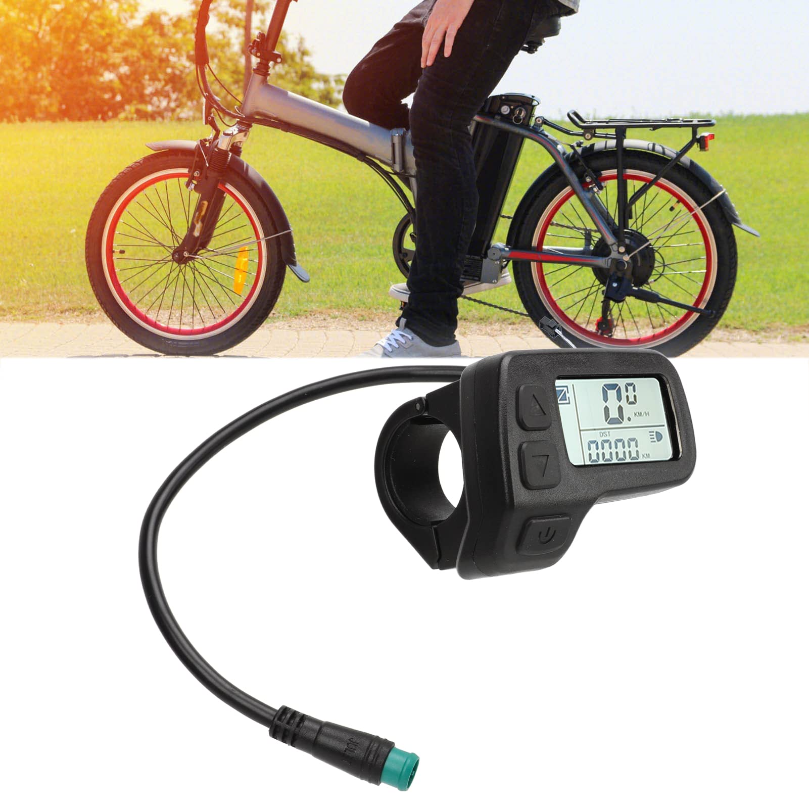 Electric LCD Display Meter, Connector, Data Display for Speed, Gear, Mileage, 24V 36V 48V Universal, Accessory for Electric and Scooter