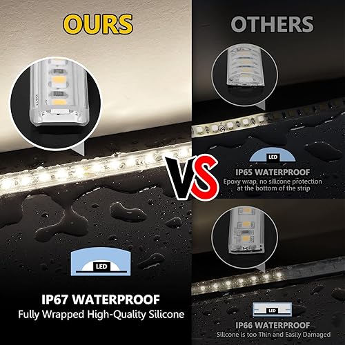 Miniatura 2 de EMITEVER Tira de luces LED para exteriores, impermeable, IP67, 24 V CC, luz de cinta LED, blanco neutro 4000 K, UL 2.9 Wft, 240 lúmenespies, 16.4