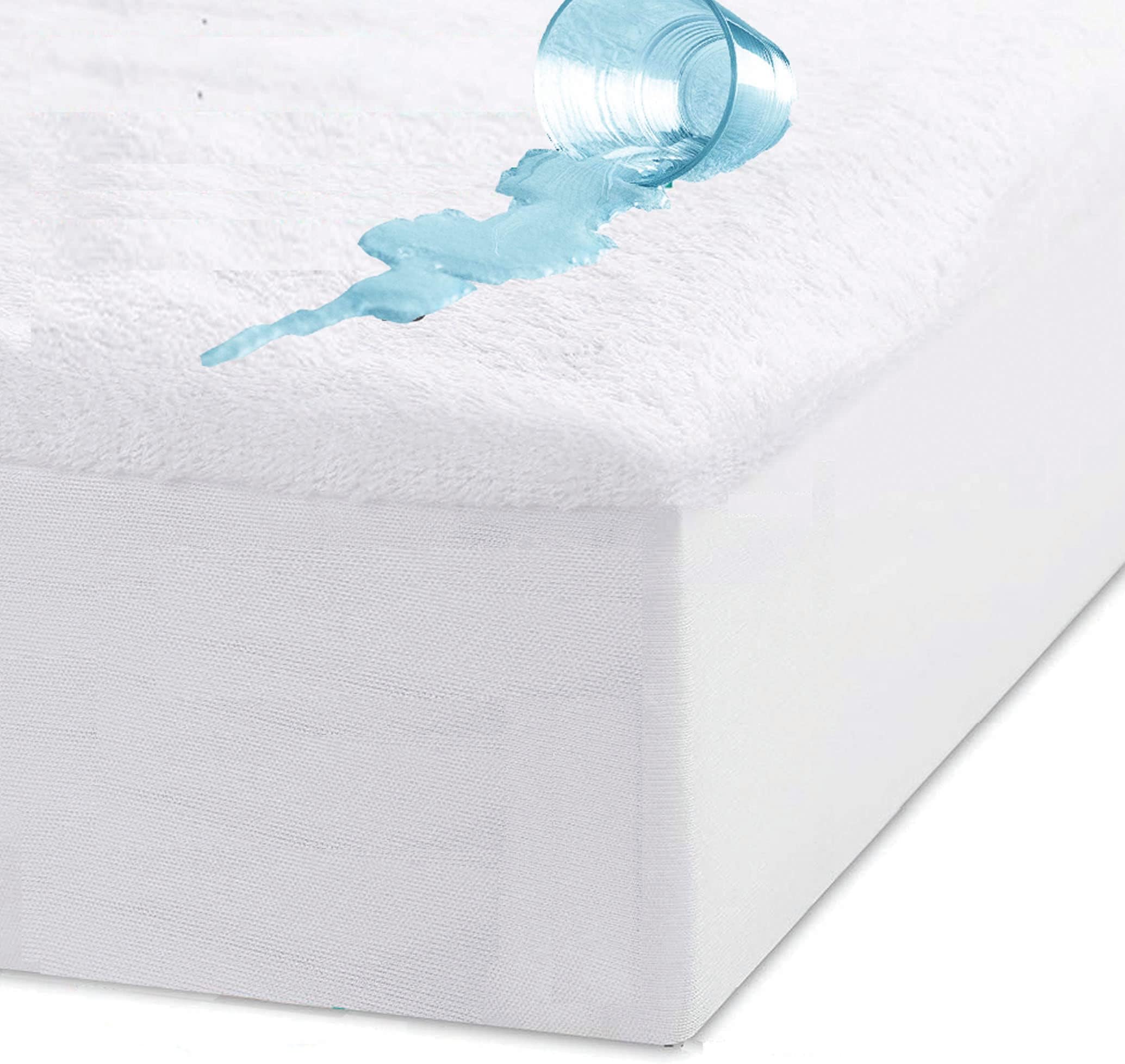 Bubba Blue Bamboo Mattress Large Cot Protector, White Baby