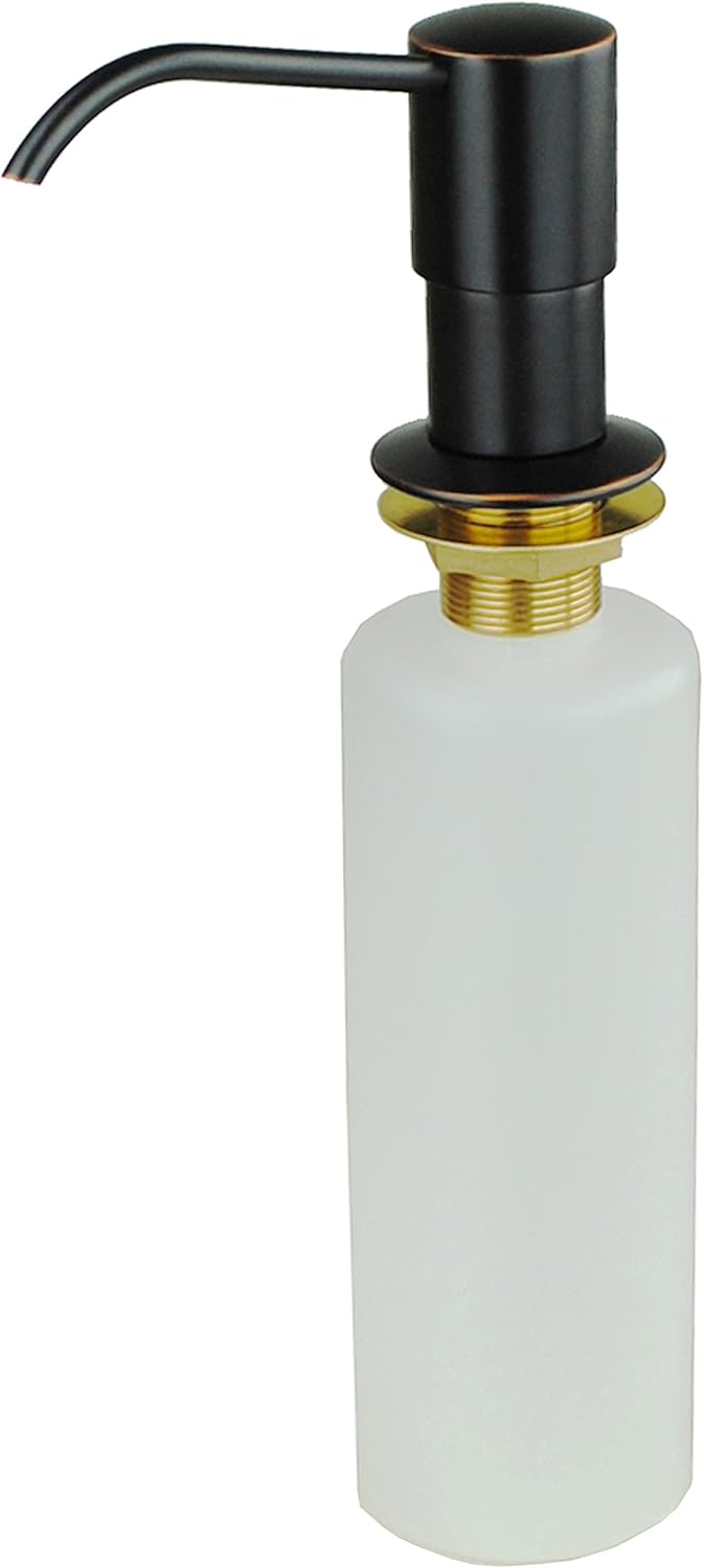 Laguna Brass 1131TB 21" Single Handle Spring Pull-Down Kitchen Faucet with Soap/Lotion Dispenser, Oil Rubbed Bronze Finish