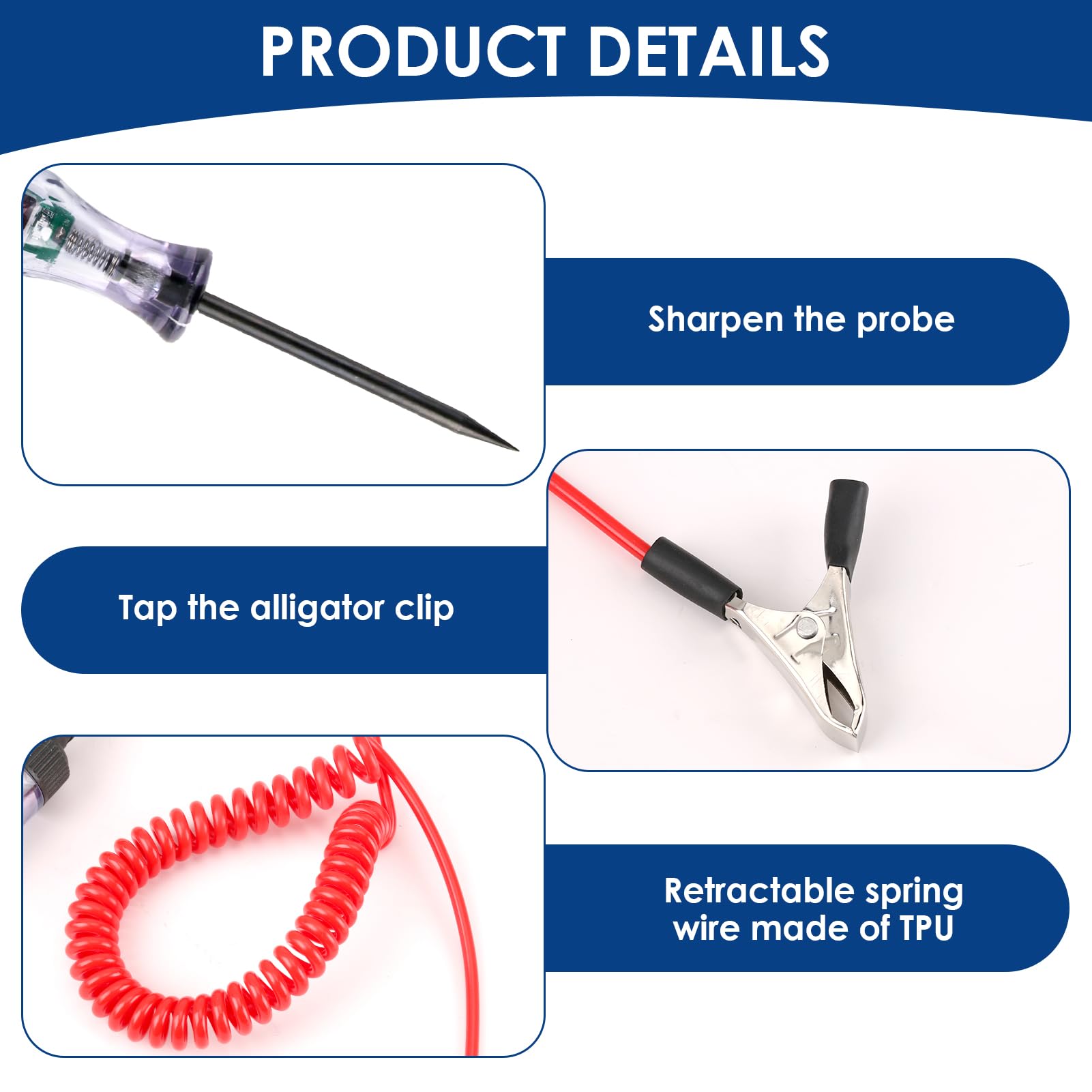 Car Circuit Tester 3-120 V with Digital LCD Display, Automatic Voltage Tester with Polarity Indicator and Light - Image 2