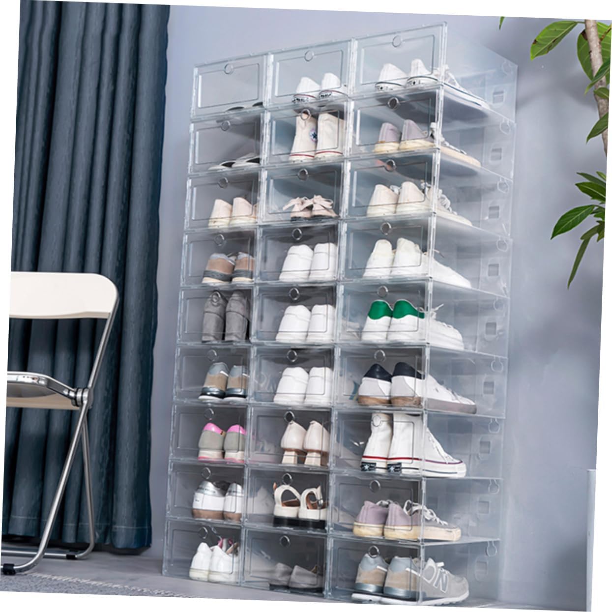 Shoe Stacker 6 Pcs Transparent Shoe Boxes Sturdy Plastic Simple to Use Storage Container