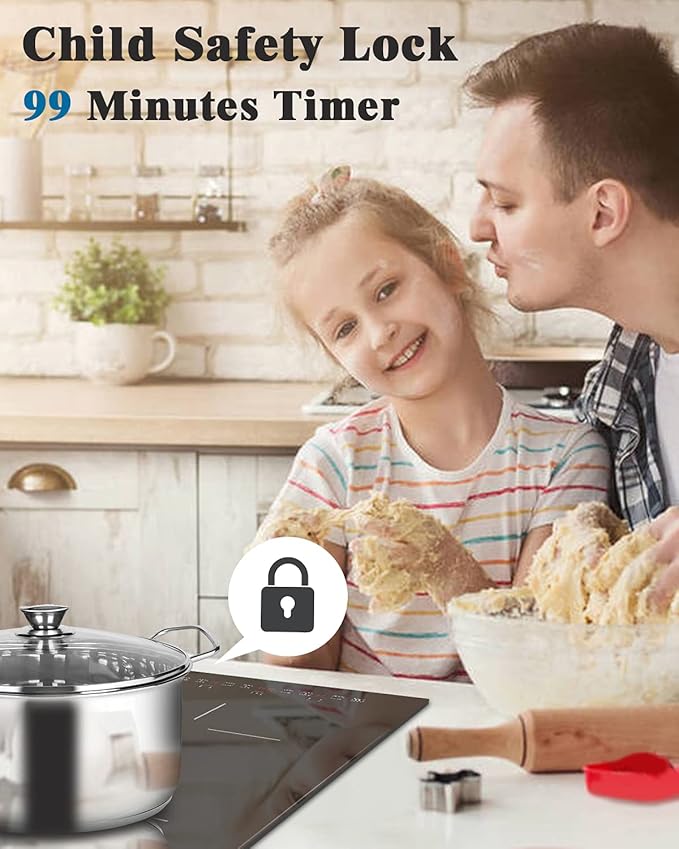 Estufa Vitrocerámica 2 Puestos 12 Pulgadas Empotrable 220V miniatura 3