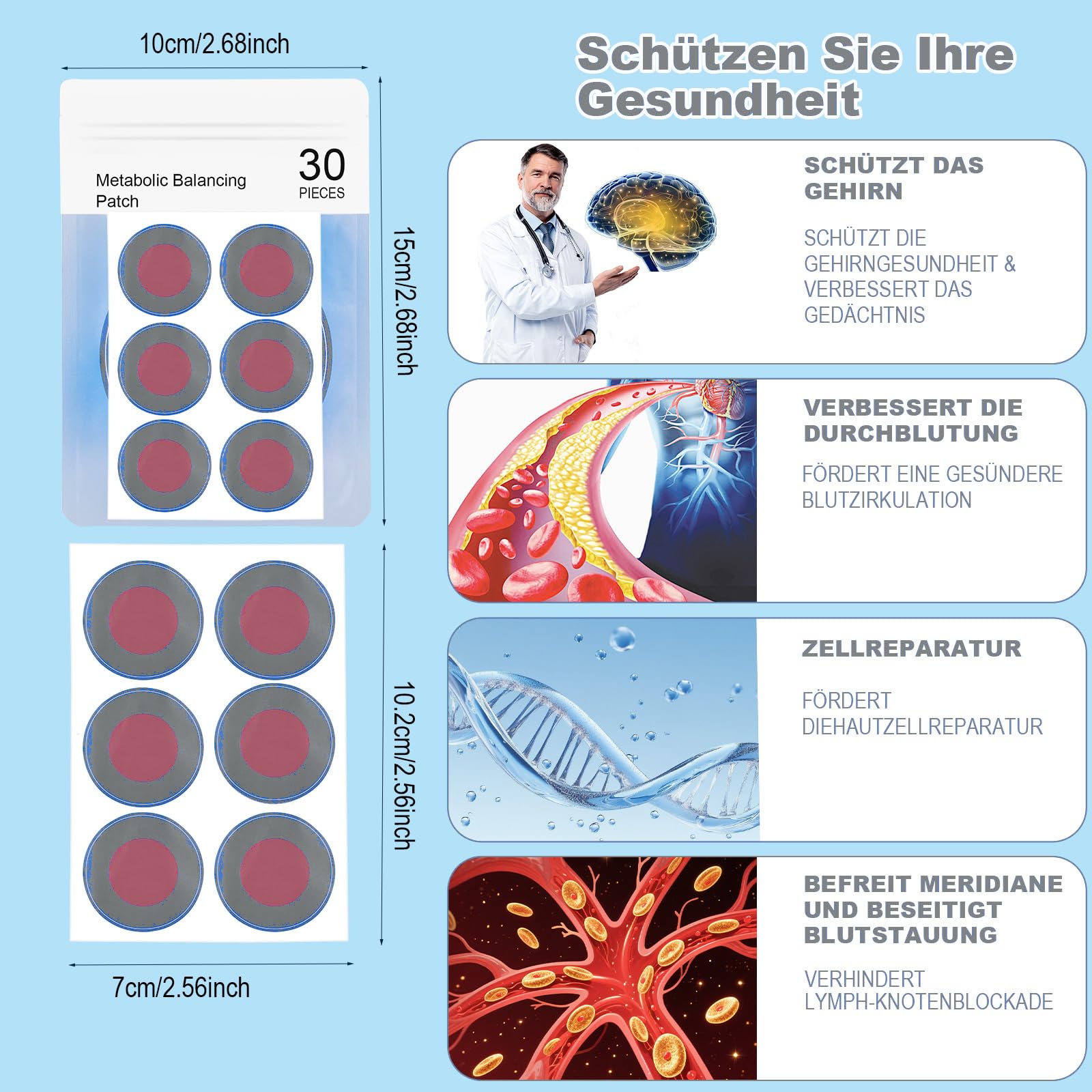 Abnehmpflaster Metabalance Patch 90 Stück, Kosmetisches Körperpflege Patch, Hautfreundliches Pflegepflaster zur äußeren Anwendung für Alle Körpertypen (3 Packungen)