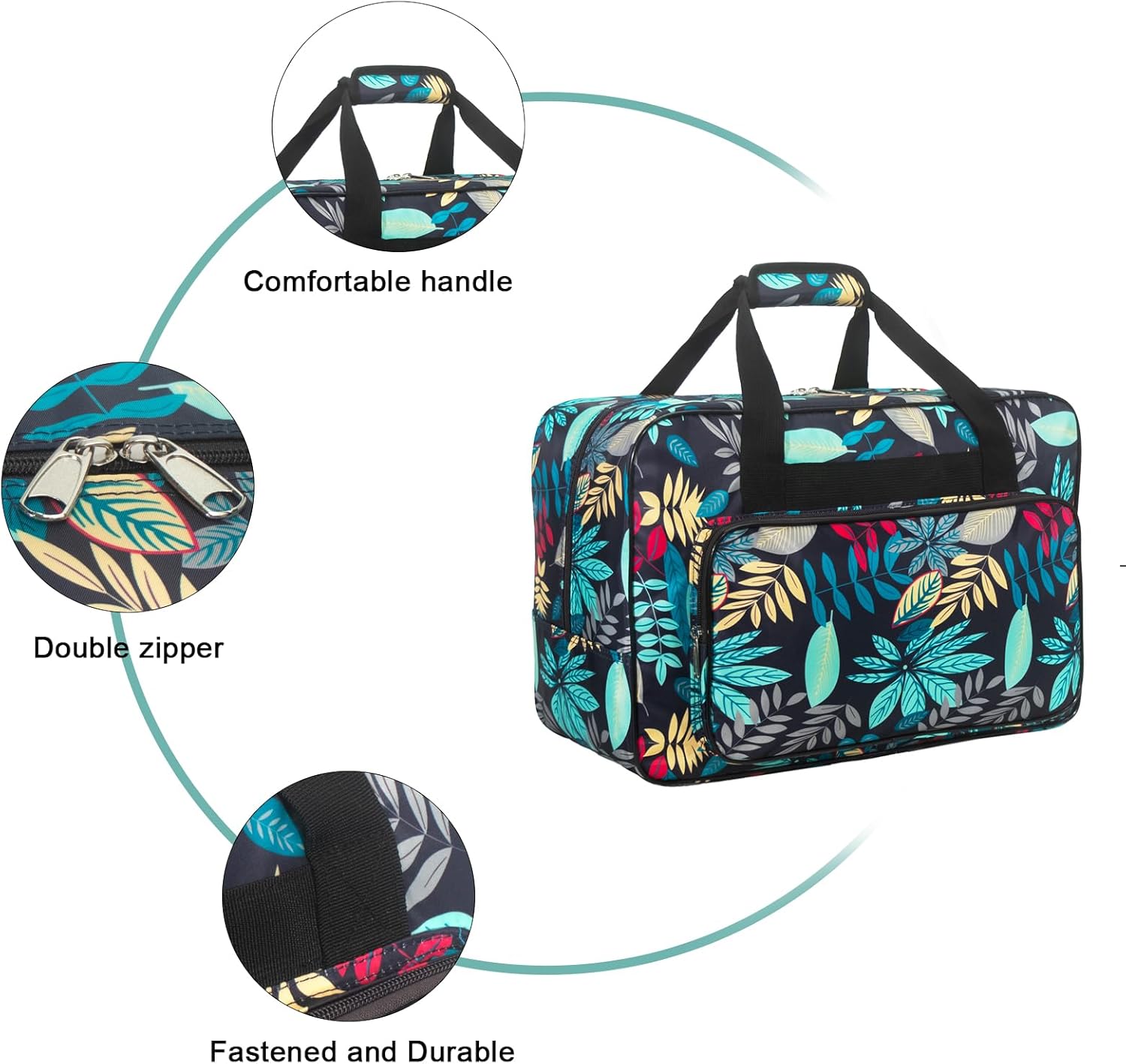 Sewing Machine Carrying Case，Sewing Machine Carrying Case Tote Bag，Universal Tote Storage Bag with Pockets and Handles, Suitable for Most Standard Singer, Janome (Blue)