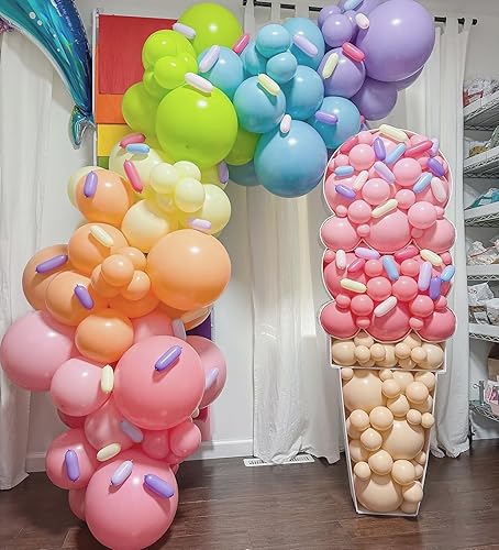 Miniatura 4 de Kit de guirnalda de globos pastel de 165 piezas, arco de globos de color pastel arcoíris, globos coloridos de caramelo macarrón de diferentes