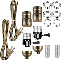 Vista 9 de Kit de reparación de lámpara Honoson Reemplazo de cable de mesa Piezas de lámpara con enchufe de 3 vías Cable a juego y kit de cableado de hardware