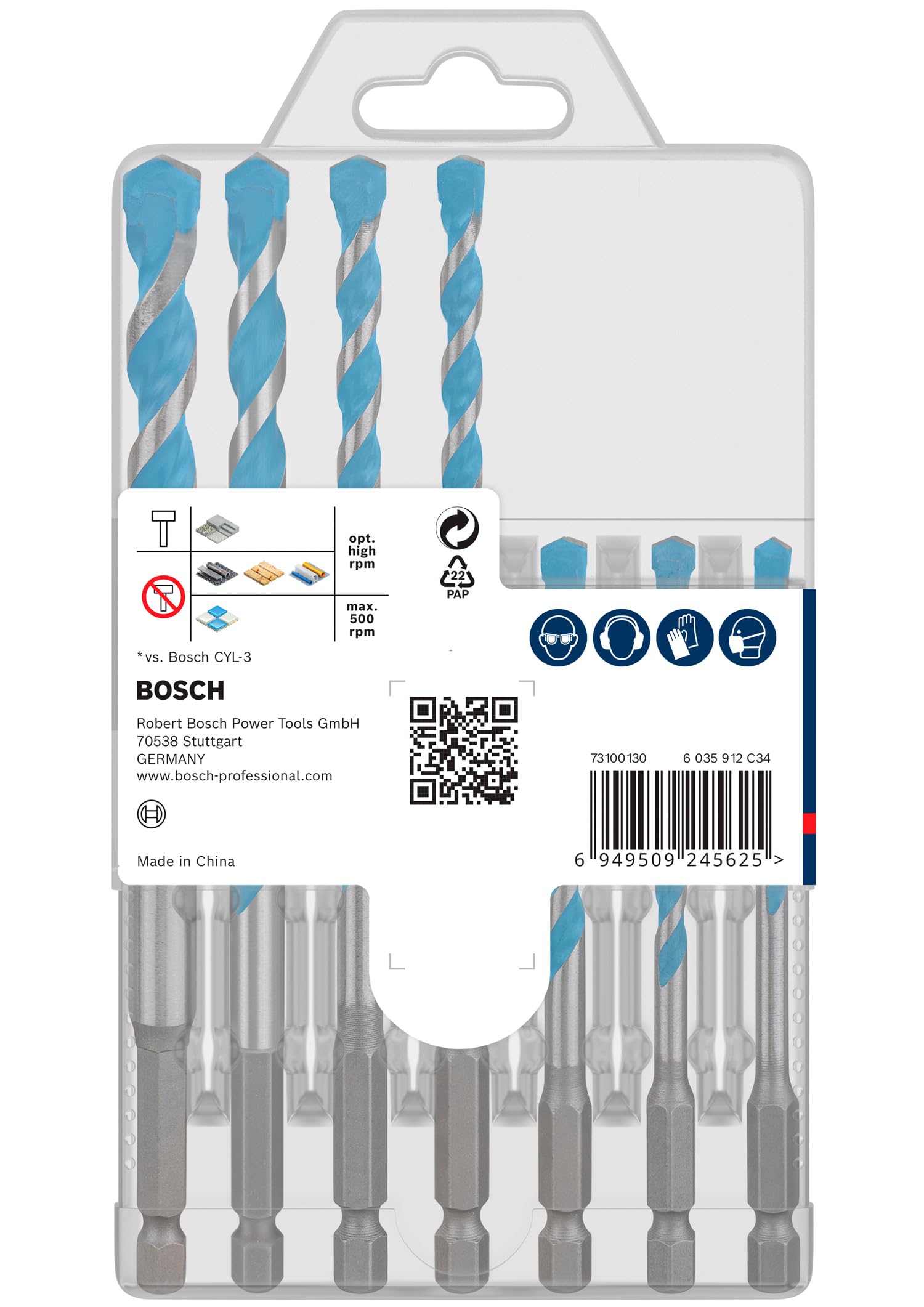 Bosch 7x Coffret de forets EXPERT HEX-9 Multi Construction