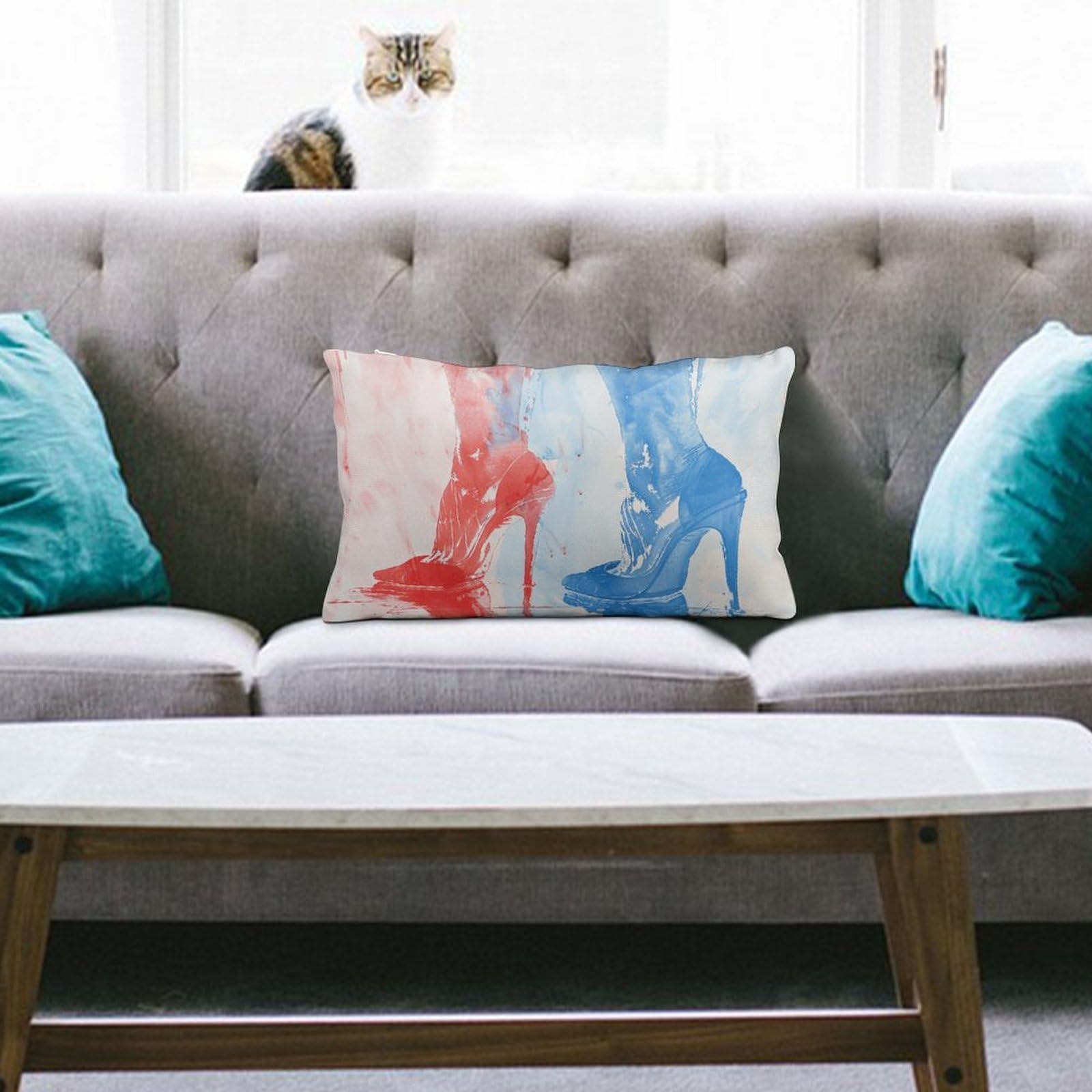 NTVOWPZO Decoration Throw Pillow Covers 8"x12" Pillowcases Covers Hand Drawn Elements Soft Pillowcases Modern Farmhouse Home Decor Sofa Cushions Covers for Couch Bed Living Room