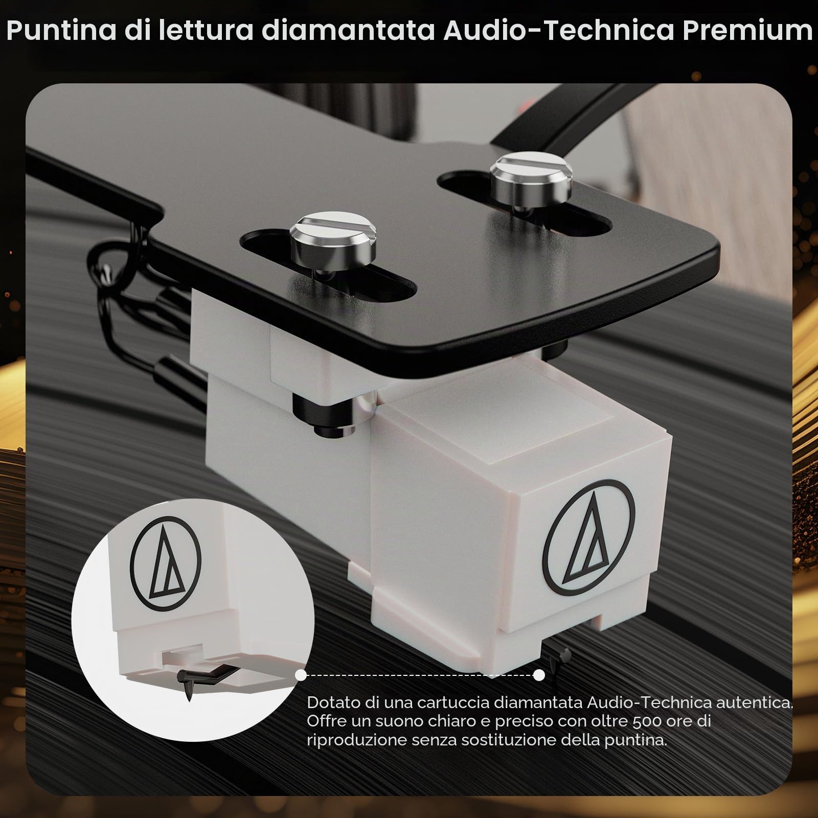 Giradischi in Vinile, Bluetooth, AT-3600L, 33/45 giri, AUX/RCA | Giradischi in vinile con 4 altoparlanti stereo,giradischi HiFi, preamplificatore phono,2 velocità, ingresso AUX/uscita RCA.