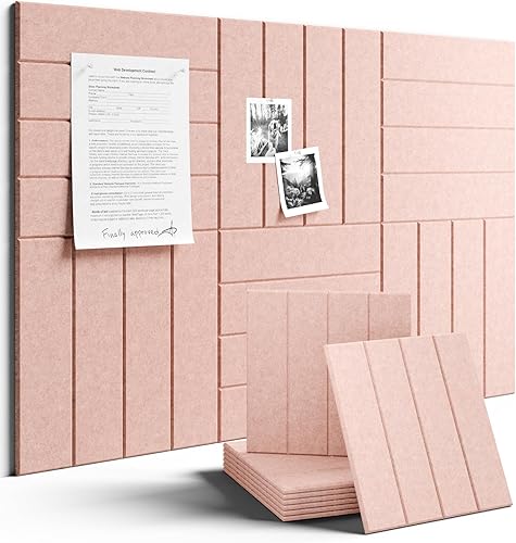 Miniatura 65 de FLUXYNARA - Tablero de anuncios de fieltro 48 x 36 pulgadas, alternativa al corcho, paquete de 12, 70 lengüetas adhesivas, panel de pared grueso