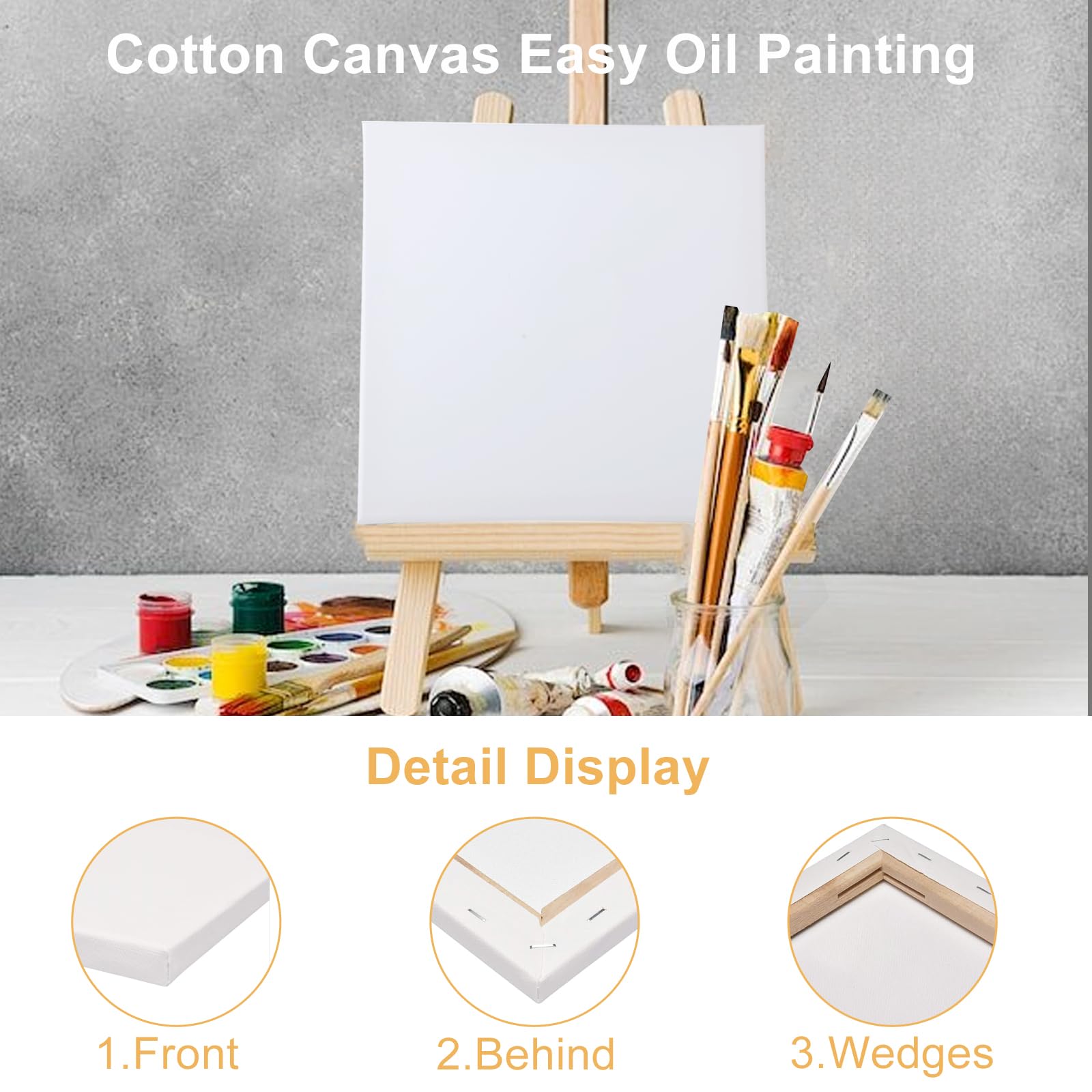 Set Di 15 Tele Per Pittura Formato A4 (21x30 Cm) - Tela 100% Cotone Già Pronta Per Dipingere