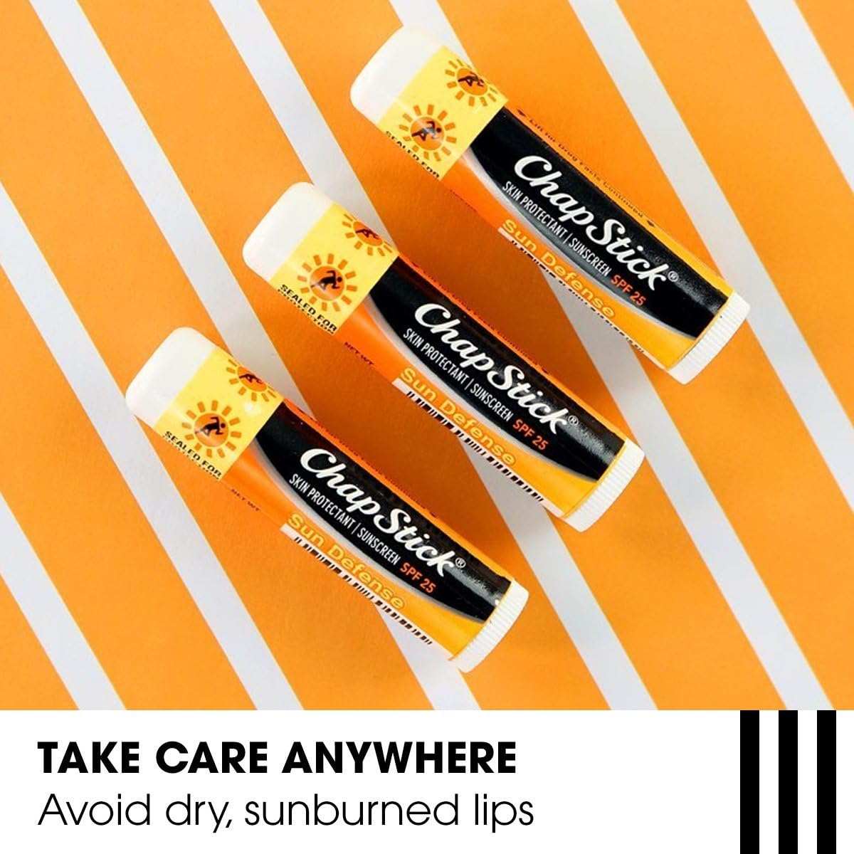ChapStick Sun Defense SPF Lip Balm Tube, Lip Moisturizer and Skin Protectant - 0.15 Oz (Blister Pack) : Beauty & Personal Care