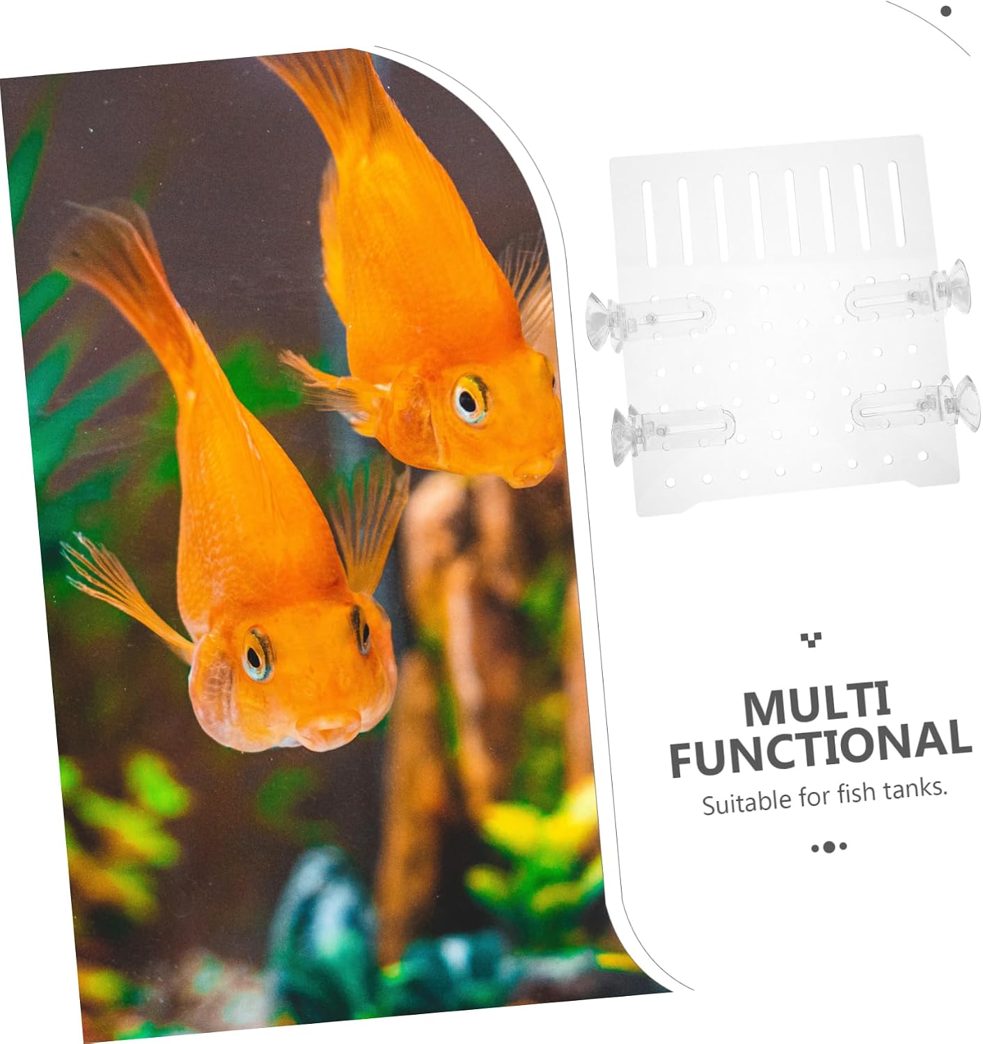 Fish Tank Divider with Holes Transparent Partition Board for Aquariums Easy to Clean Isolation Panel Includes Cup Clips