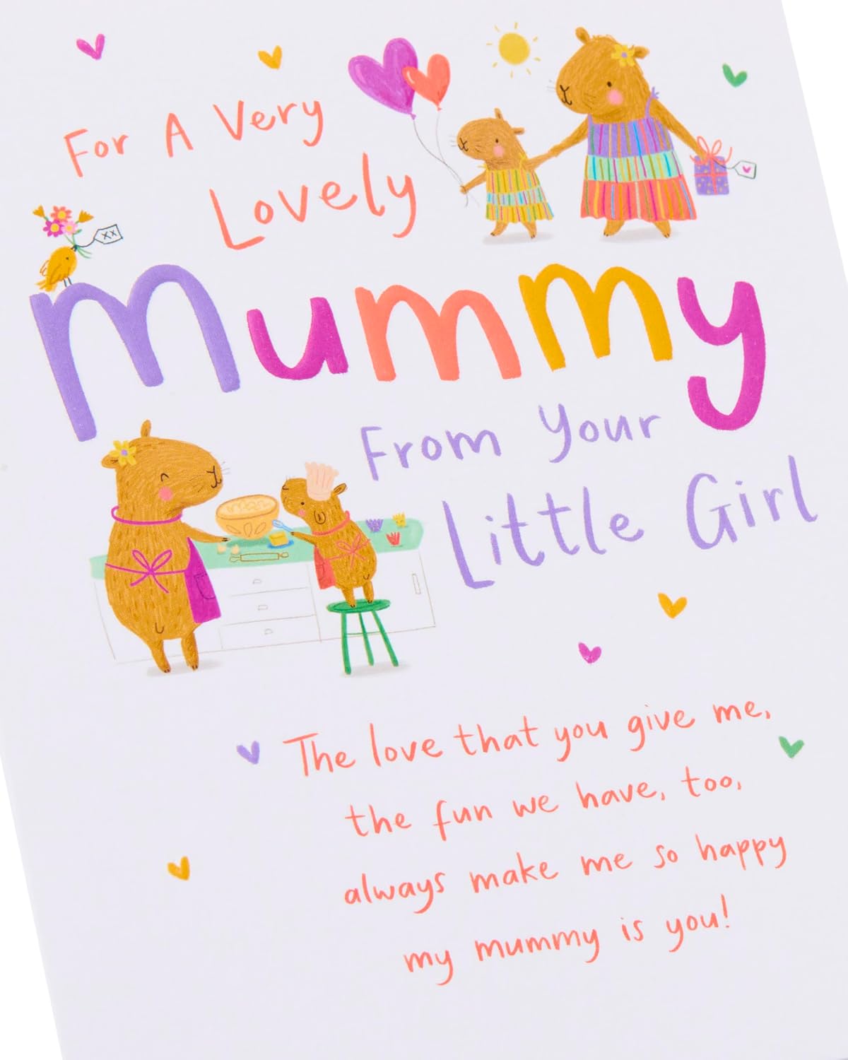 UK Greetings Mother's Day Card For Mummy From Daughter - Baking Capybaras
