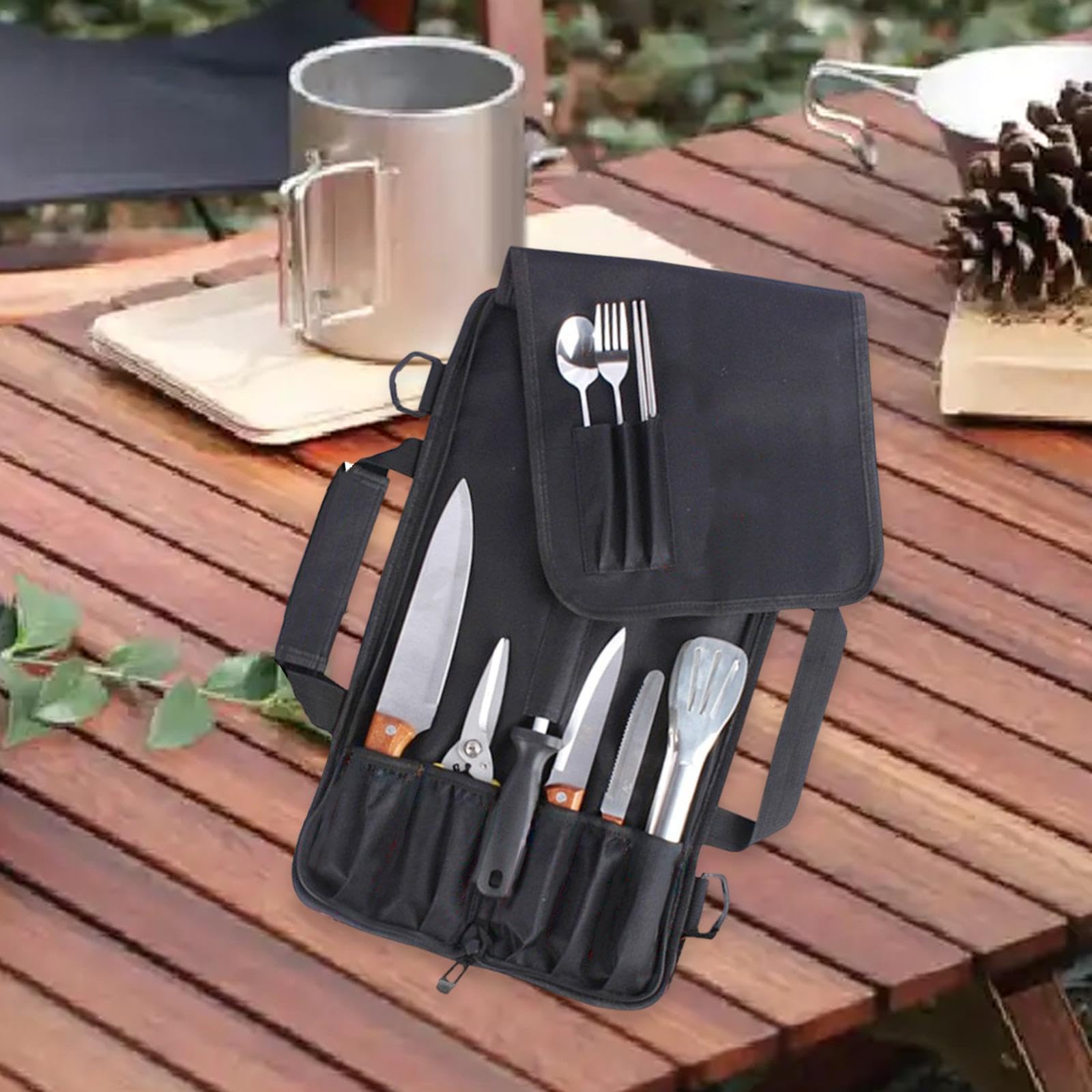 Bothyi Bag for Chefs Holds 6 Knives Carrier Portable Carrying Case Knives Case for Outdoor Activities Traveling Fishing Picnic