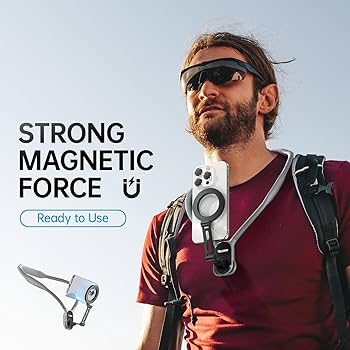 TELESIN スマートフォンマグネットネックホルダー HNM-001-B