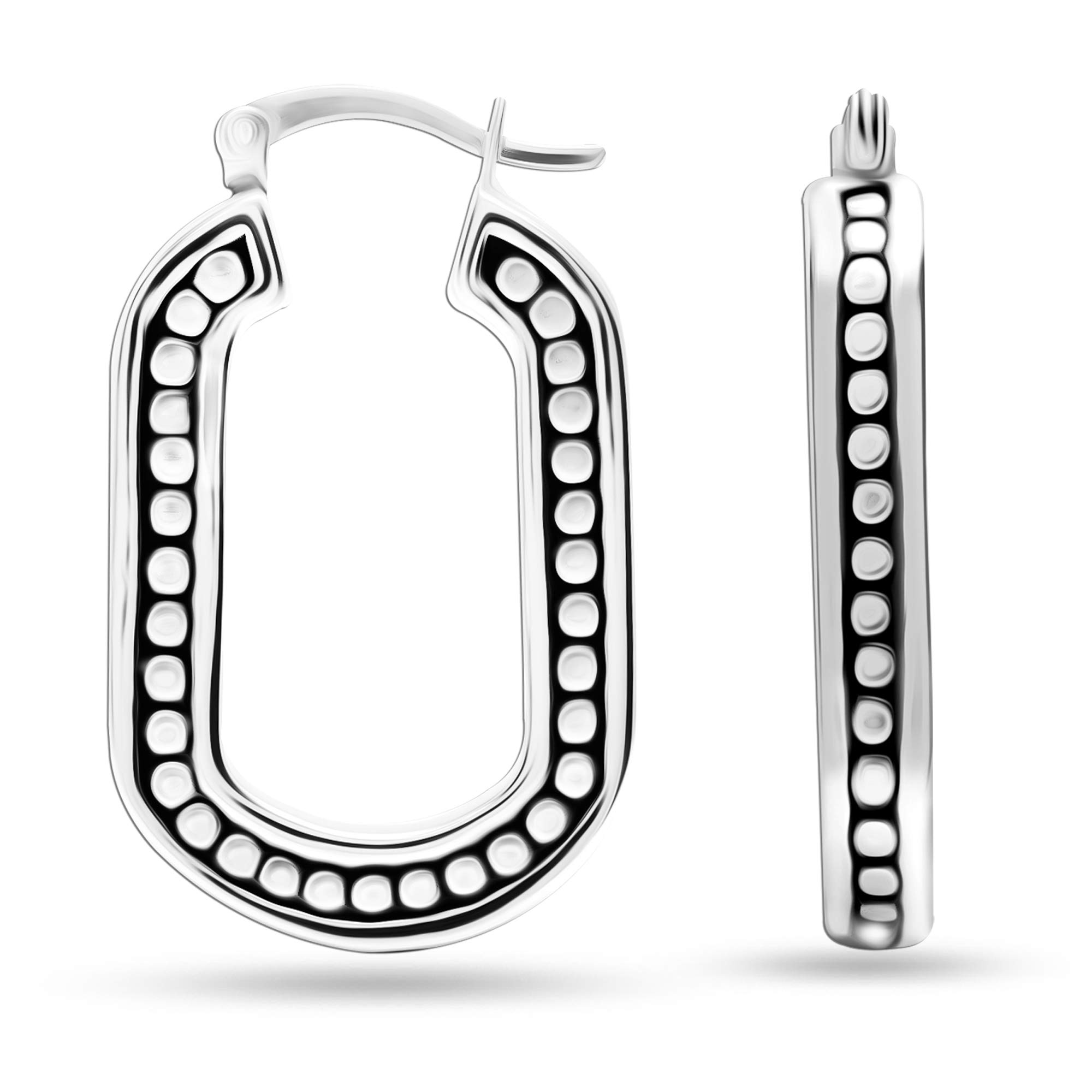 Nora Nico 925 Sterling Silver BIS Hallmarked Antique Light-Weight Click-Top Hoop Earrings for Women (B09GMBY81H) Amazon Price History, Amazon Price Tracker