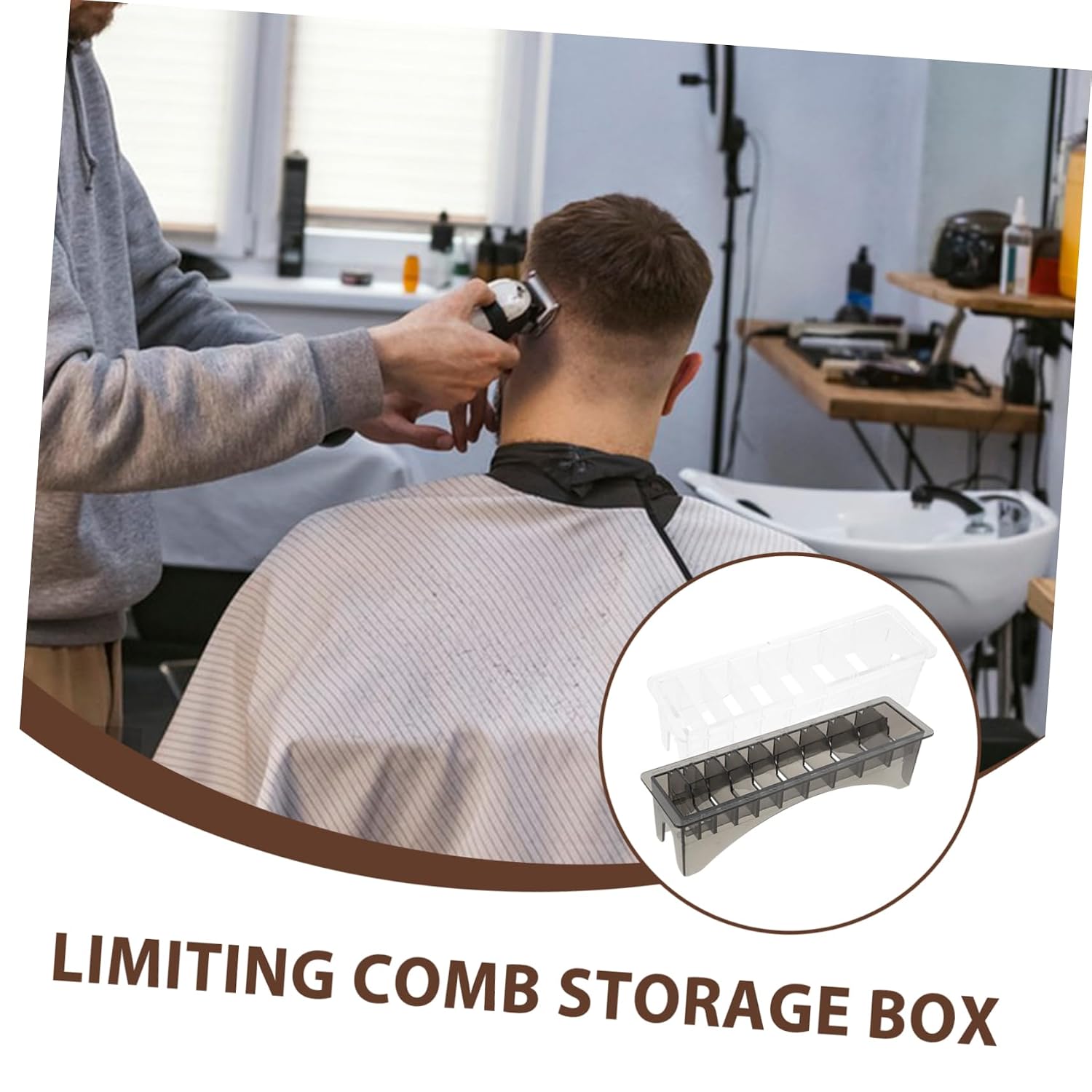2pcs Rectangular Comb Storage Organizer Plastic Hair Tool Holder for Barbers Easy for Hair Clippers and Accessories Black