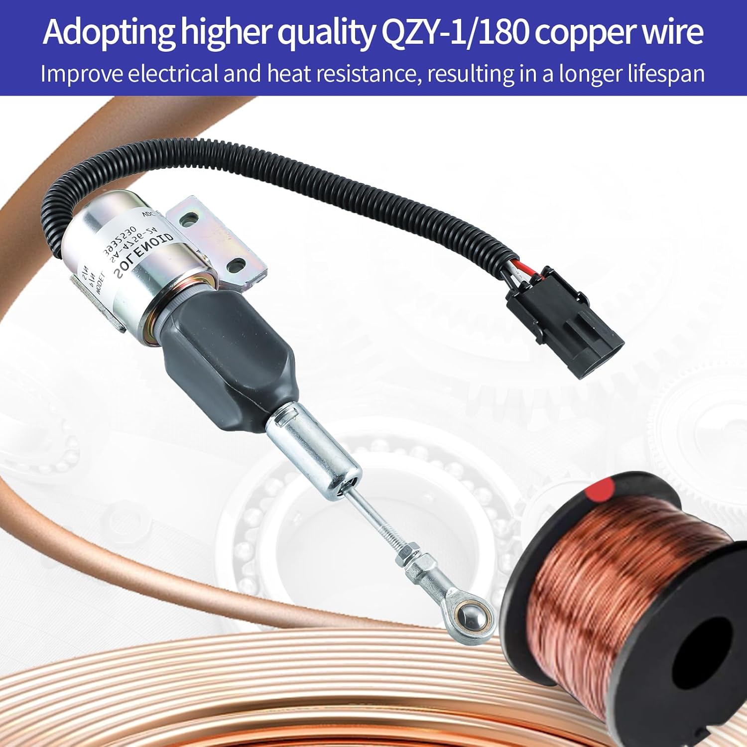 3932530 Fuel Shut Off Solenoid SA-4756-24 for Cummins Engine 4BT 5.9L, 6BT 5.9L Hyundai R220-5 R210-3 R220-5 Excavator Komatsu PC200-6 Excavator 24VDC