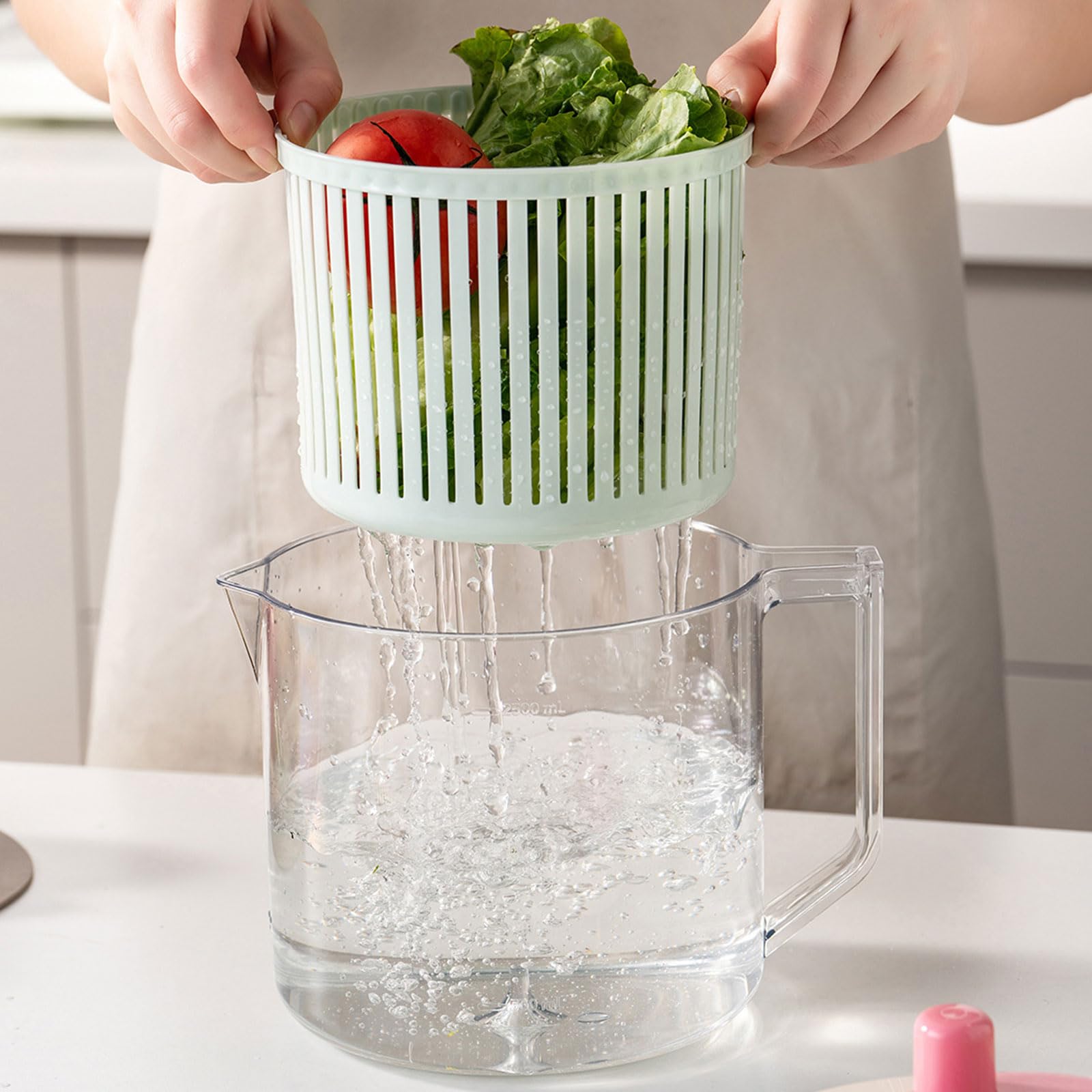 Pratica Ciotola in plastica per disidratatore Frutta e Verdura per la Cottura Quotidiana, Scarico con Manico per disidratatore Frutta
