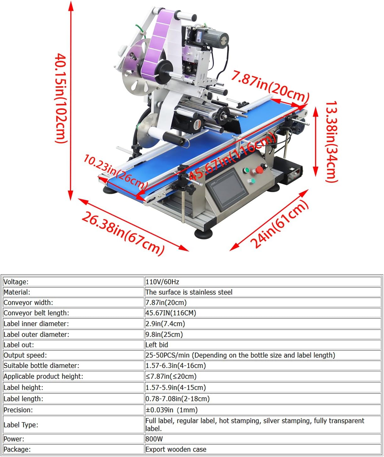 110V Automatic Labeling Machine with Coding Machine LT-160 Automatic Desktop Bottle Labeler Label Applicator Machine for Regular, Gold and Silver Transparent Labels