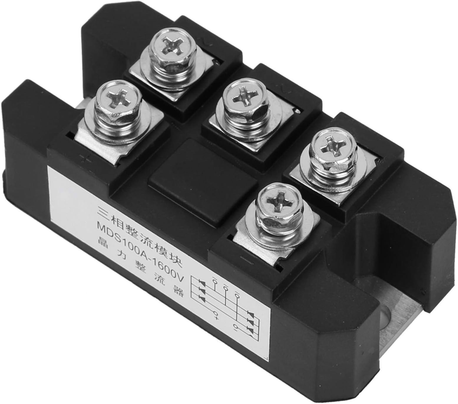 1600V 100A Three Phase Full Wave Diode Module 5 Terminals Bridge Rectifier High Reliability Solid for PWM Inverter Electric Current Input