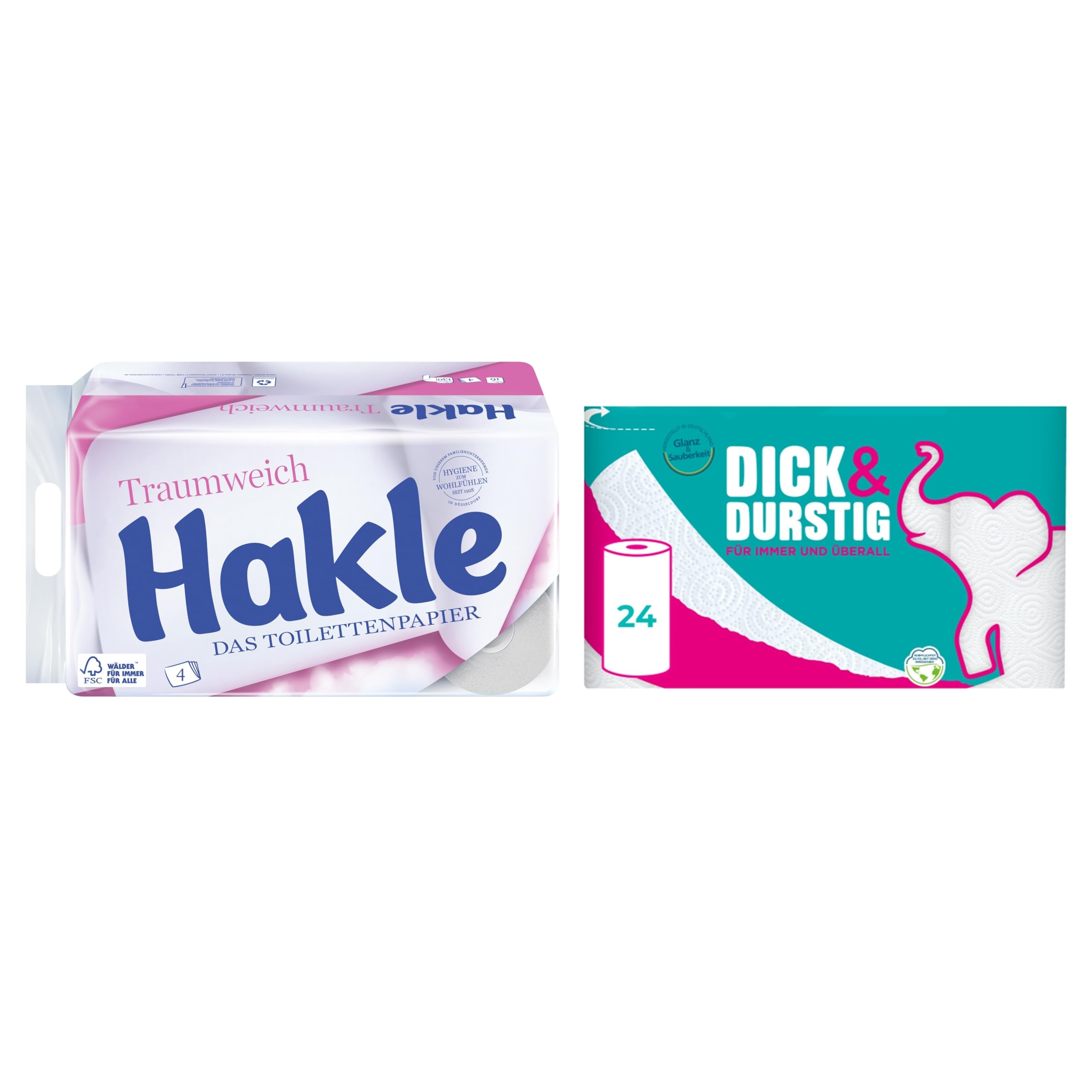Hakle Traumweich Toilettenpapier – 16 Rollen, Sanfte Reinigung für Wohlbefinden + Dick & Durstig – 24x43 Blatt, für Immer & Überall, das Gute Gefühl von Hygiene im Haushalt