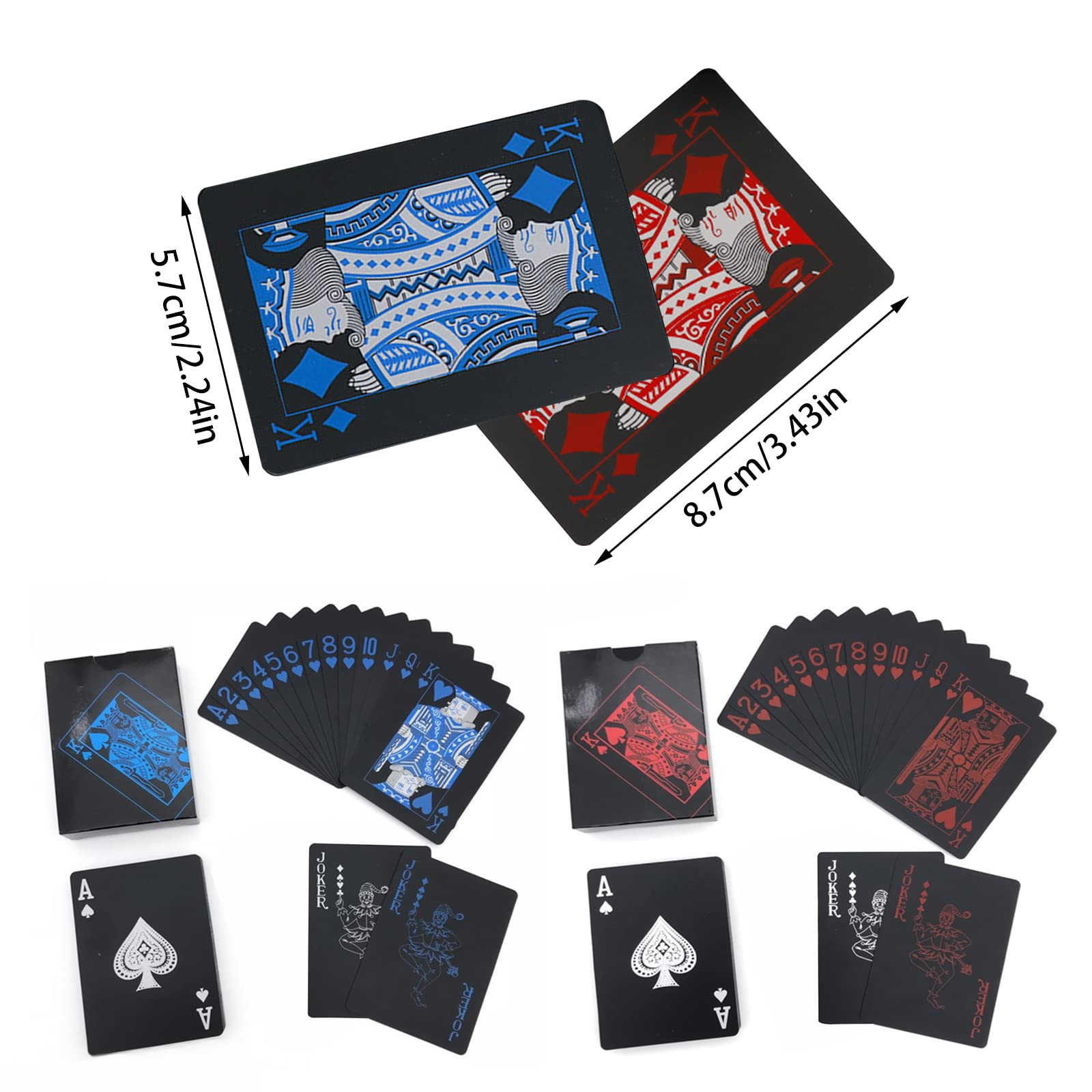 SLEEKEE 2x Spielkarten Aus PVC – Wasserdicht, Langlebig, Schwarz-gold Für Partys & Spieleabende