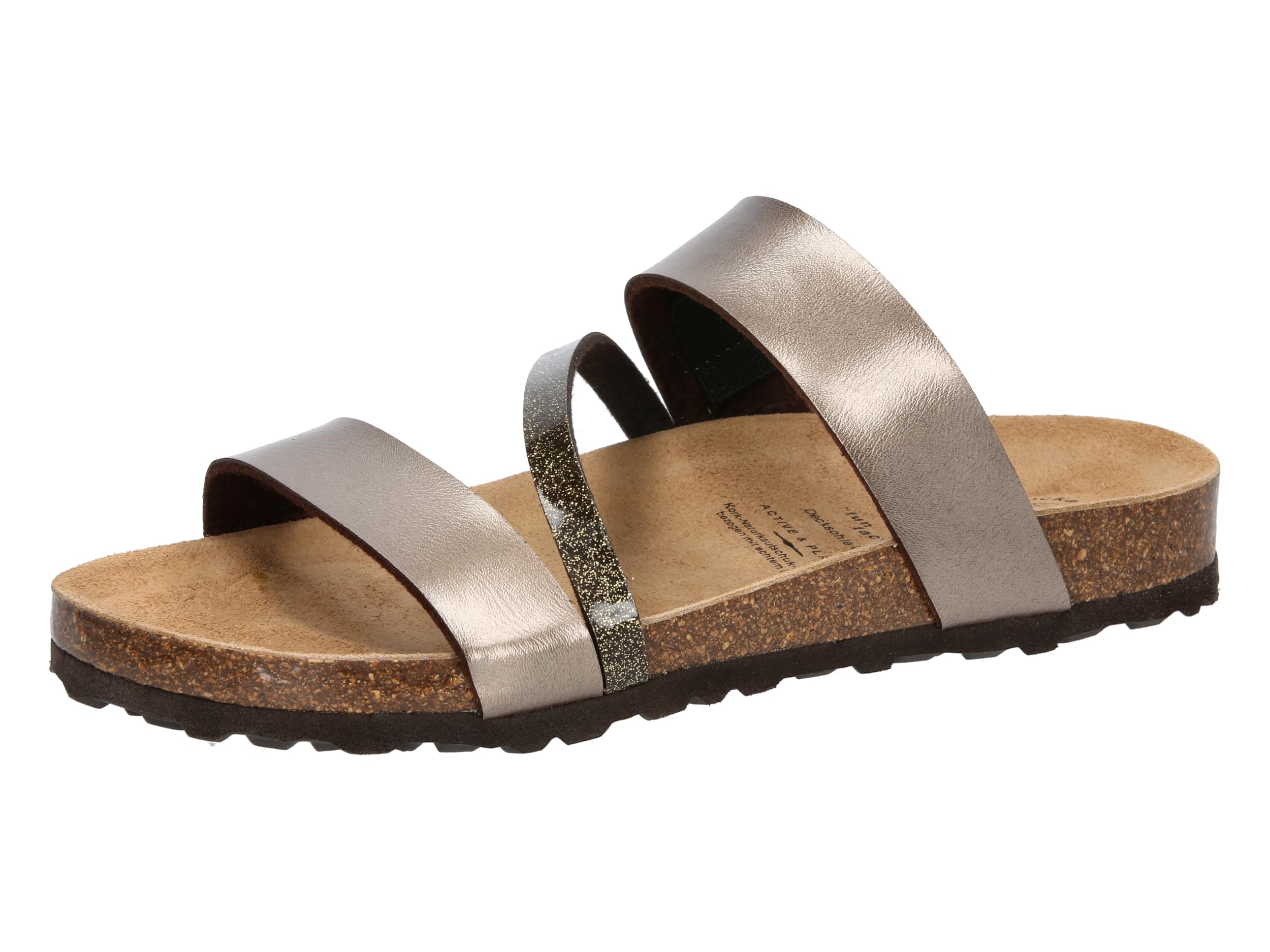 Lico Women Bioline Glitter Mules, Brown, 8 UK