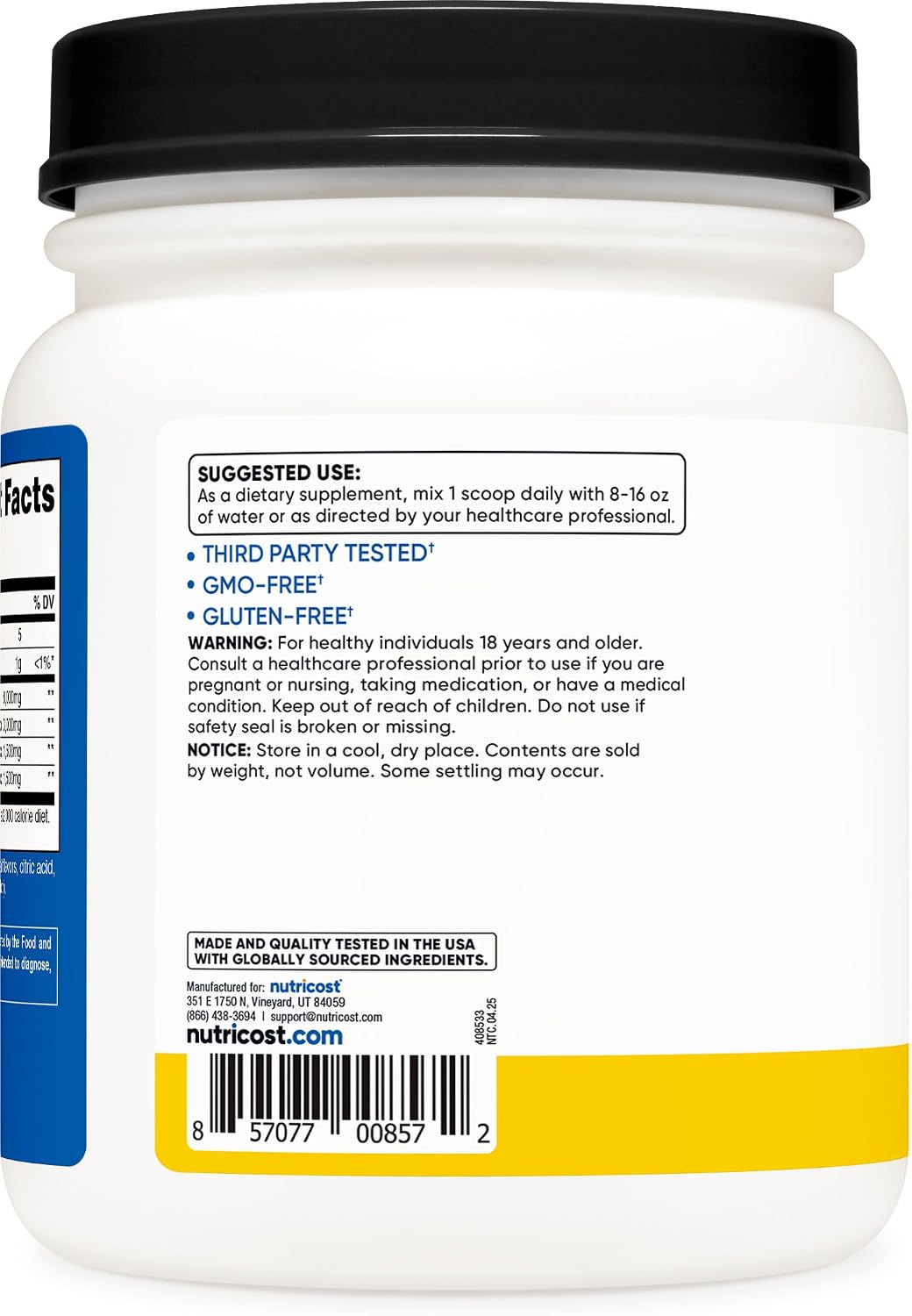Nutricost BCAA Powder (Pineapple, 90 Servings) - Optimal 2:1:1 Ratio image 4