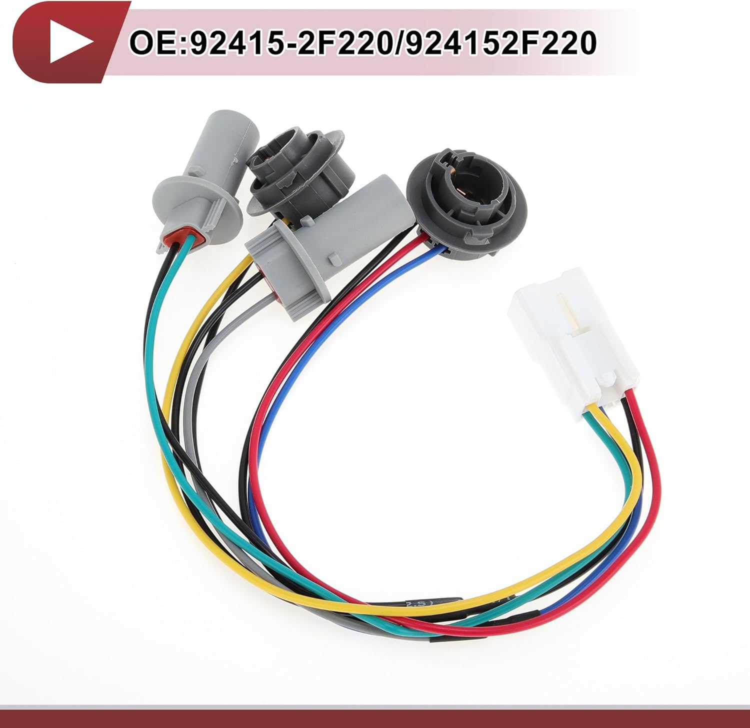 2 Pcs Car Rear Tail Light Bulb Socket Harness for Kia Spectra SX 2007-2009 2.0L Tail Lamp Connector Wiring No.924152F220 Replace Parts