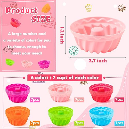 Miniatura 7 de R HORSE 42 moldes de silicona para magdalenas múltiples formas de flores moldes de silicona para hornear moldes antiadherentes para envolver donas