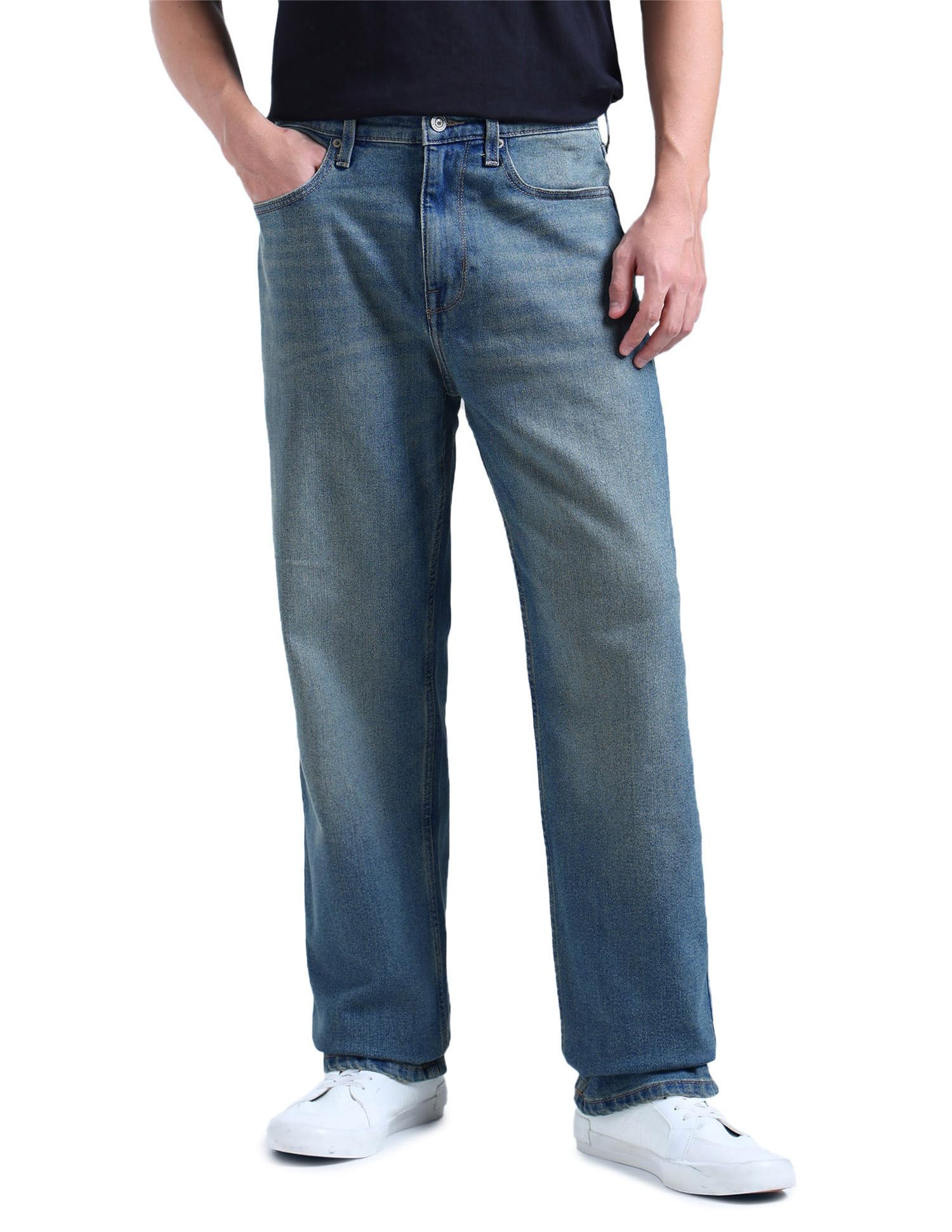 flying machine Men's Loose Fit Jeans| Solid | Mid Rise | Stretchable | Jeans for Man-picture-10
