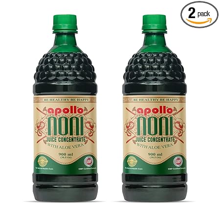 Apollo Noni Juice Concentrate - Double Boost Your Immune, Contain Antioxidant Properties, 900ml (Pack of 2)