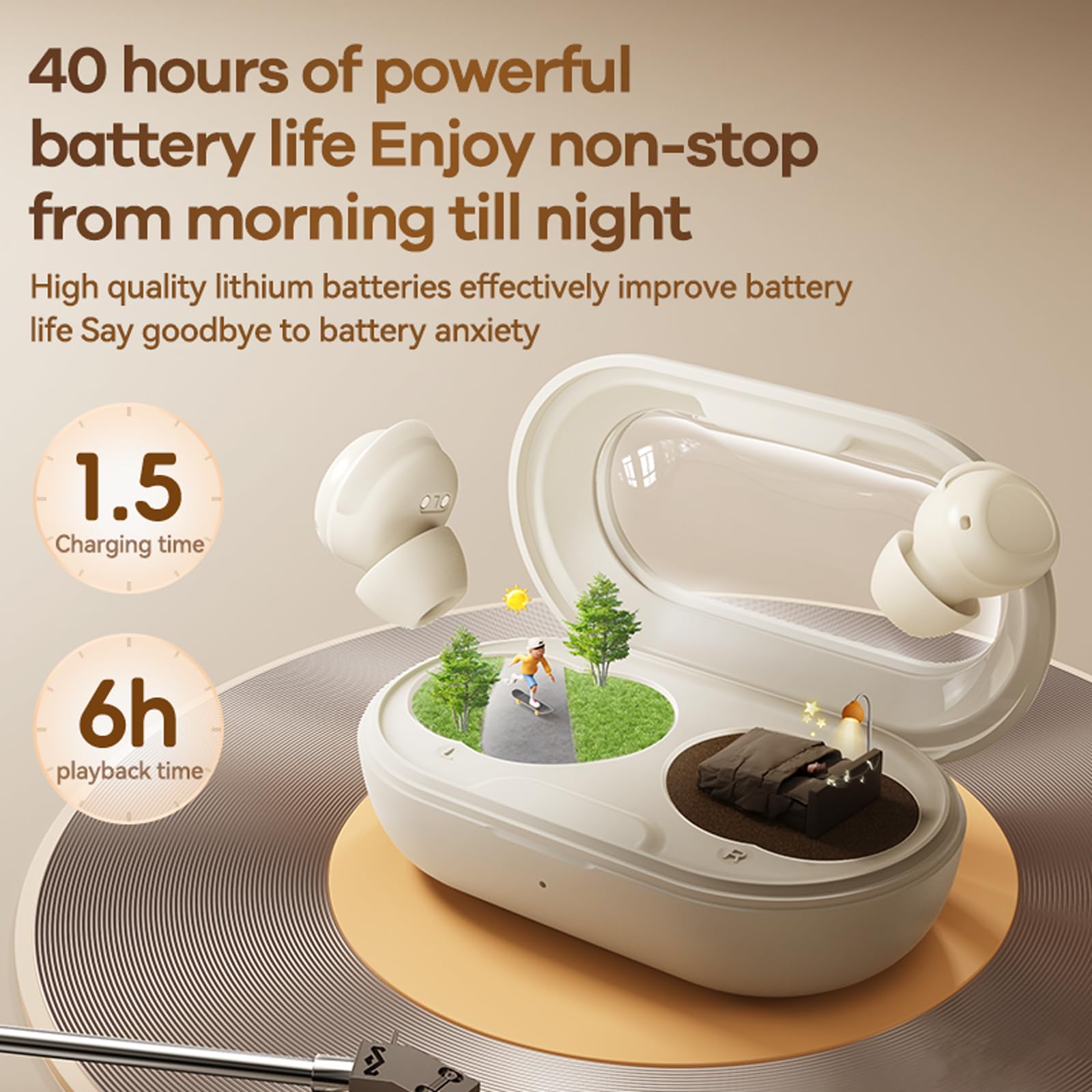 Auriculares inalámbricos Bluetooth para dormir, auriculares inalámbricos para dormir, mini invisibles, pequeños, Bluetooth, inalámbricos, para dormir de lado