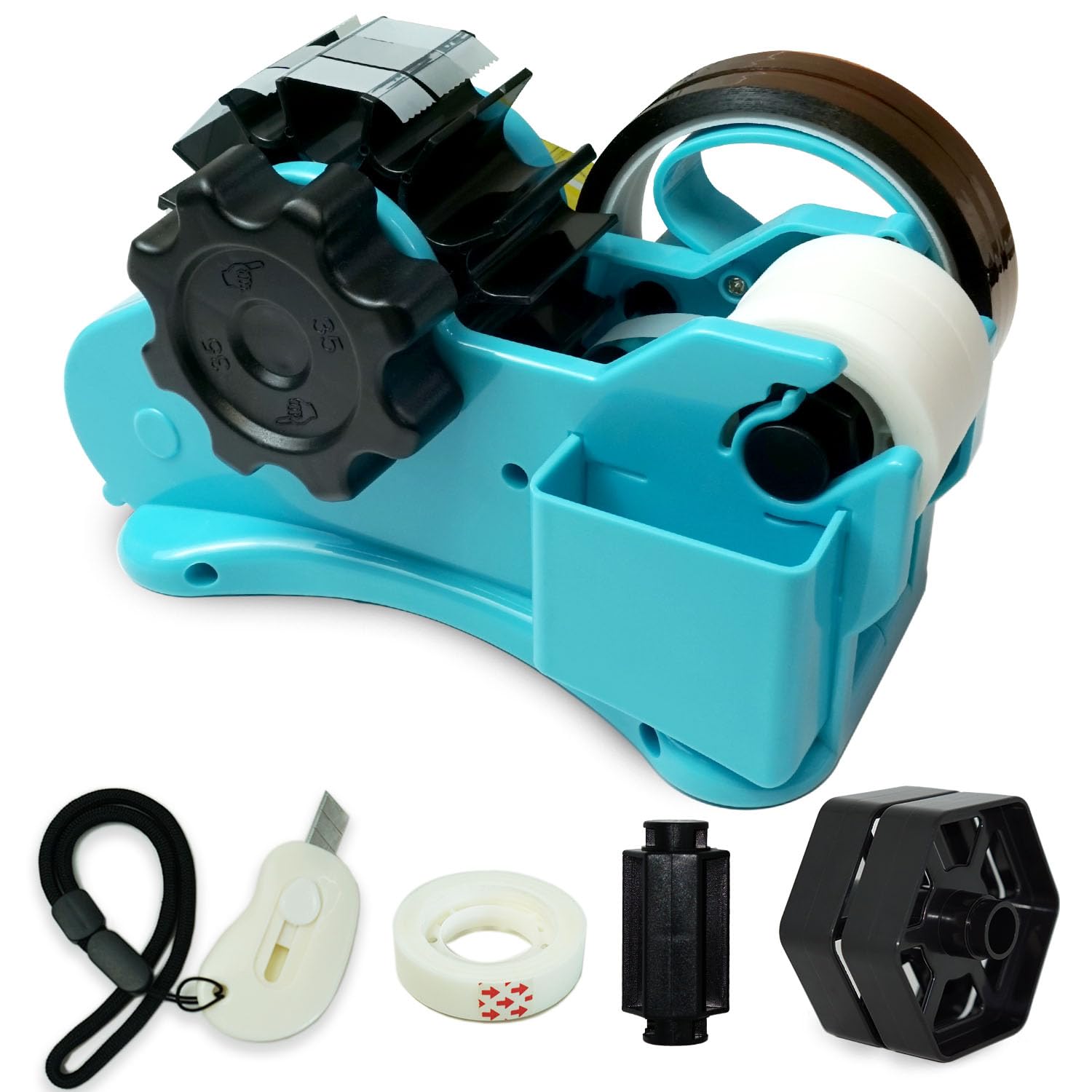 Heat Resistant Tape Dispenser Blue, 1.4'' PreCut